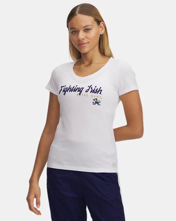 UA Performance Cotton Collegiate Womens V-Neck T-Shirt Product Image