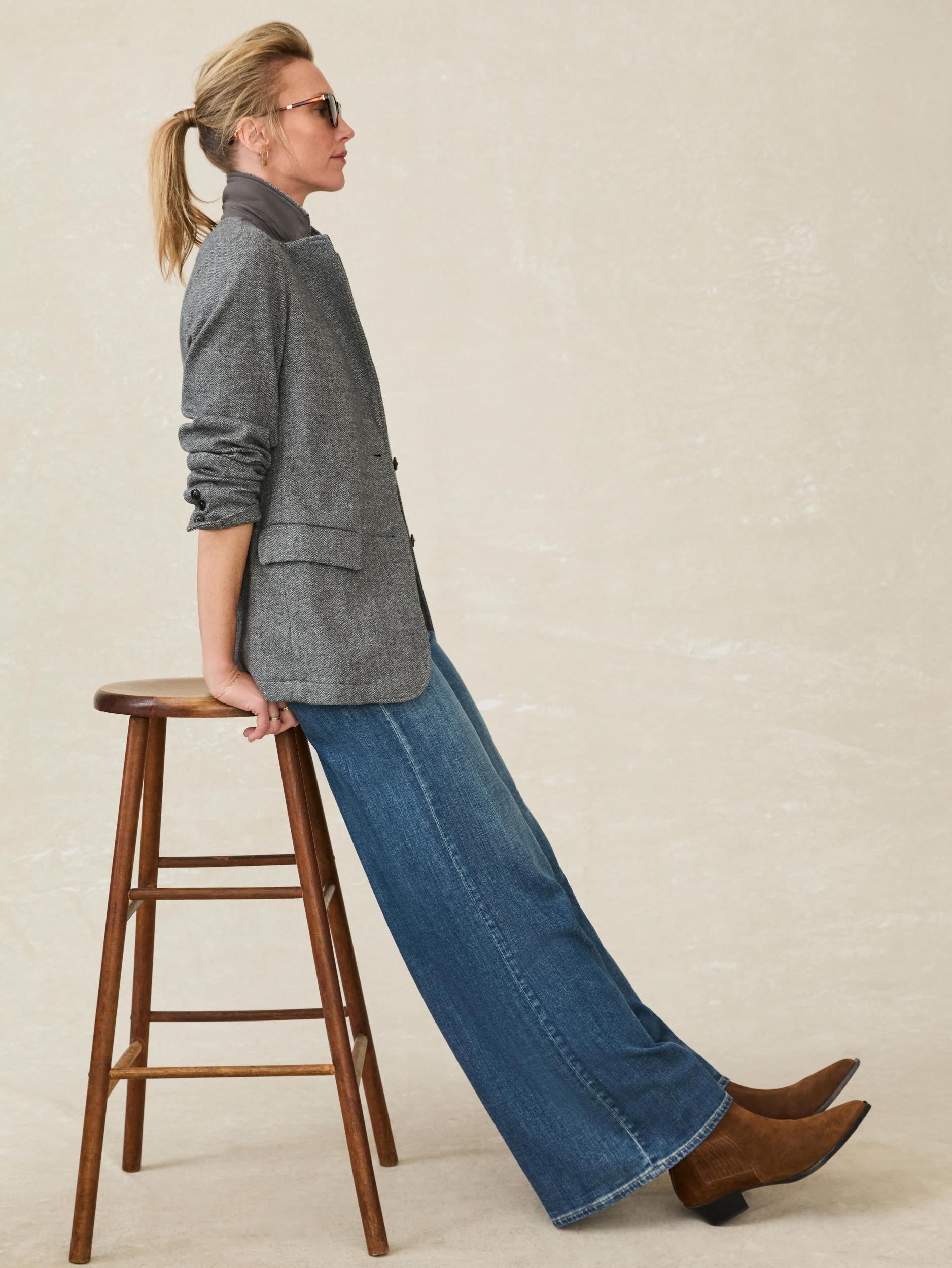 Inlet Knit Tweed Blazer - Steel Rock Herringbone Female Product Image