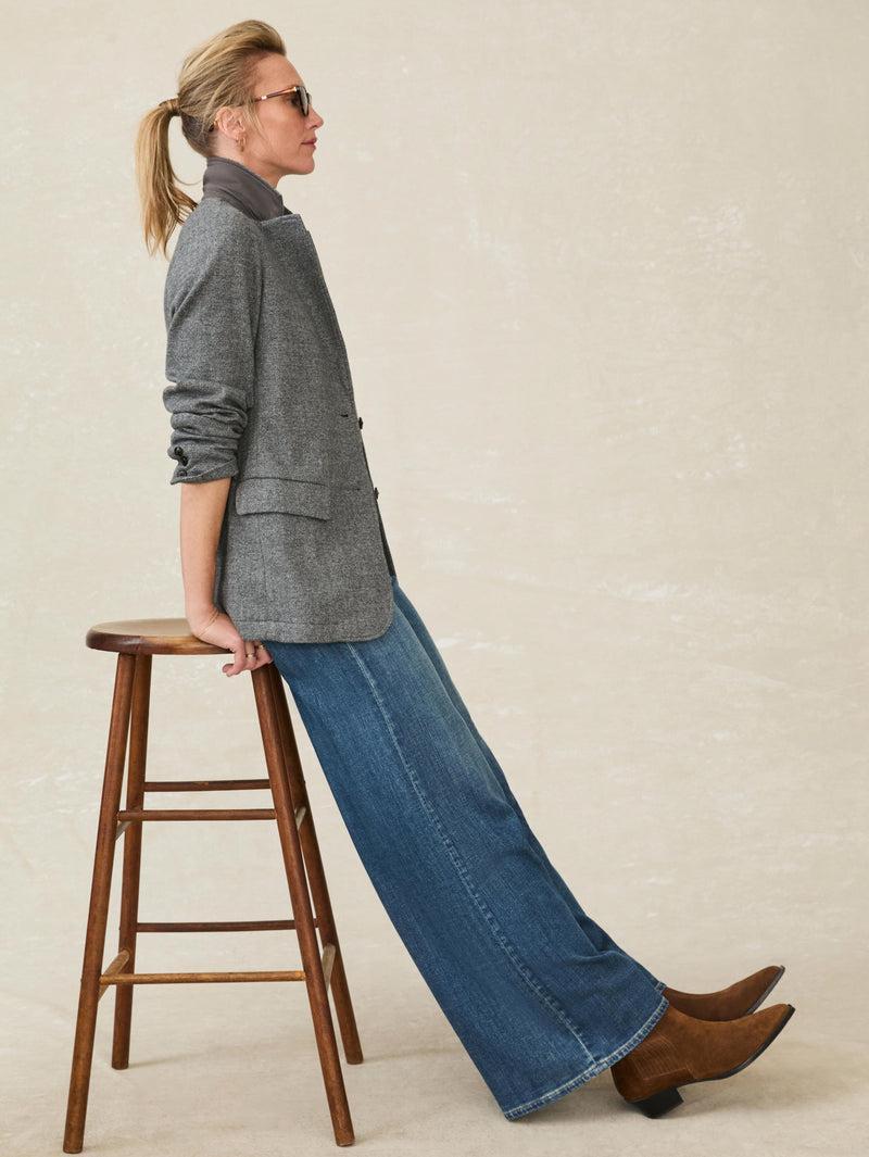 Inlet Knit Tweed Blazer - Steel Rock Herringbone Product Image
