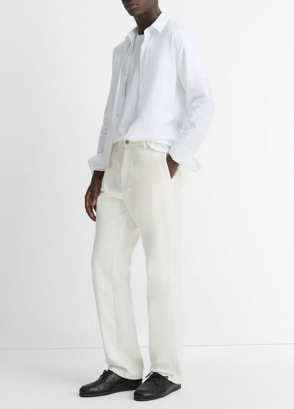 Mens Relaxed 5-Pocket Cotton Pant, Off White, Size 32 Vince Product Image