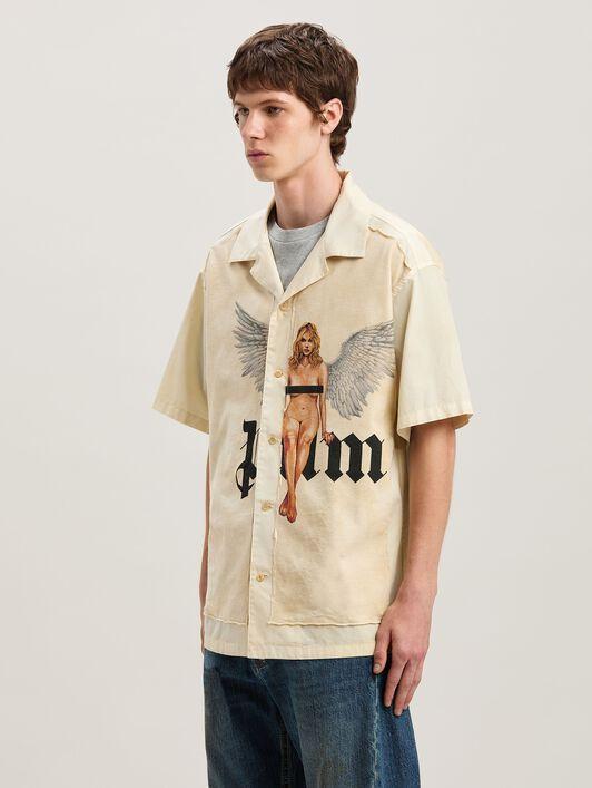 CRYSTAL PIN UP BOWLING SHIRT OFF WHITE - Product Image