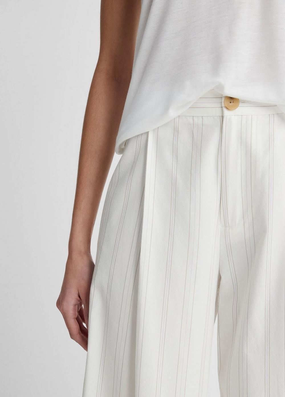 Womens Striped Pleated Trouser, Pampas Stripe, Size 0 Vince Product Image