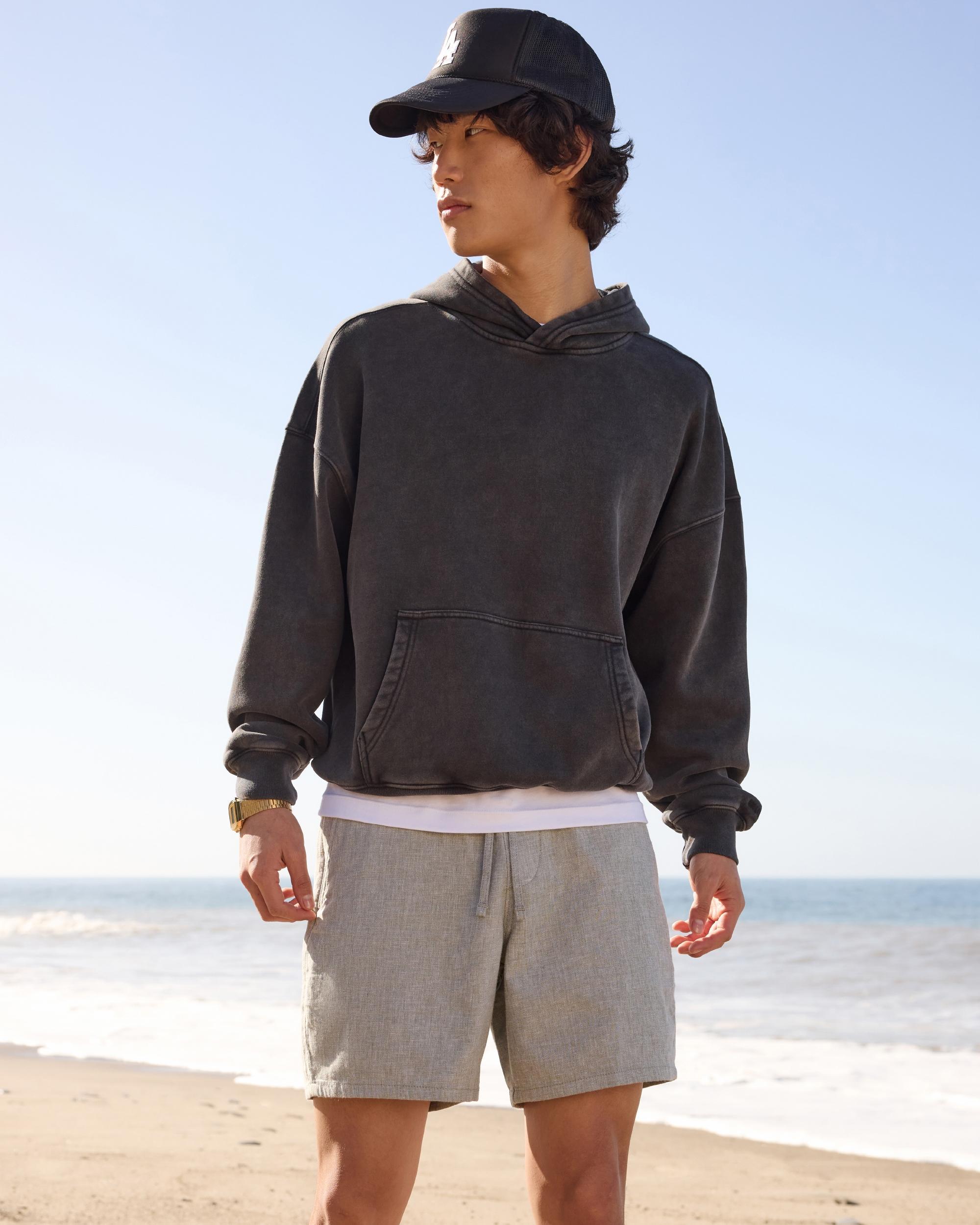 Linen-Blend Jogger Shorts 7" Product Image