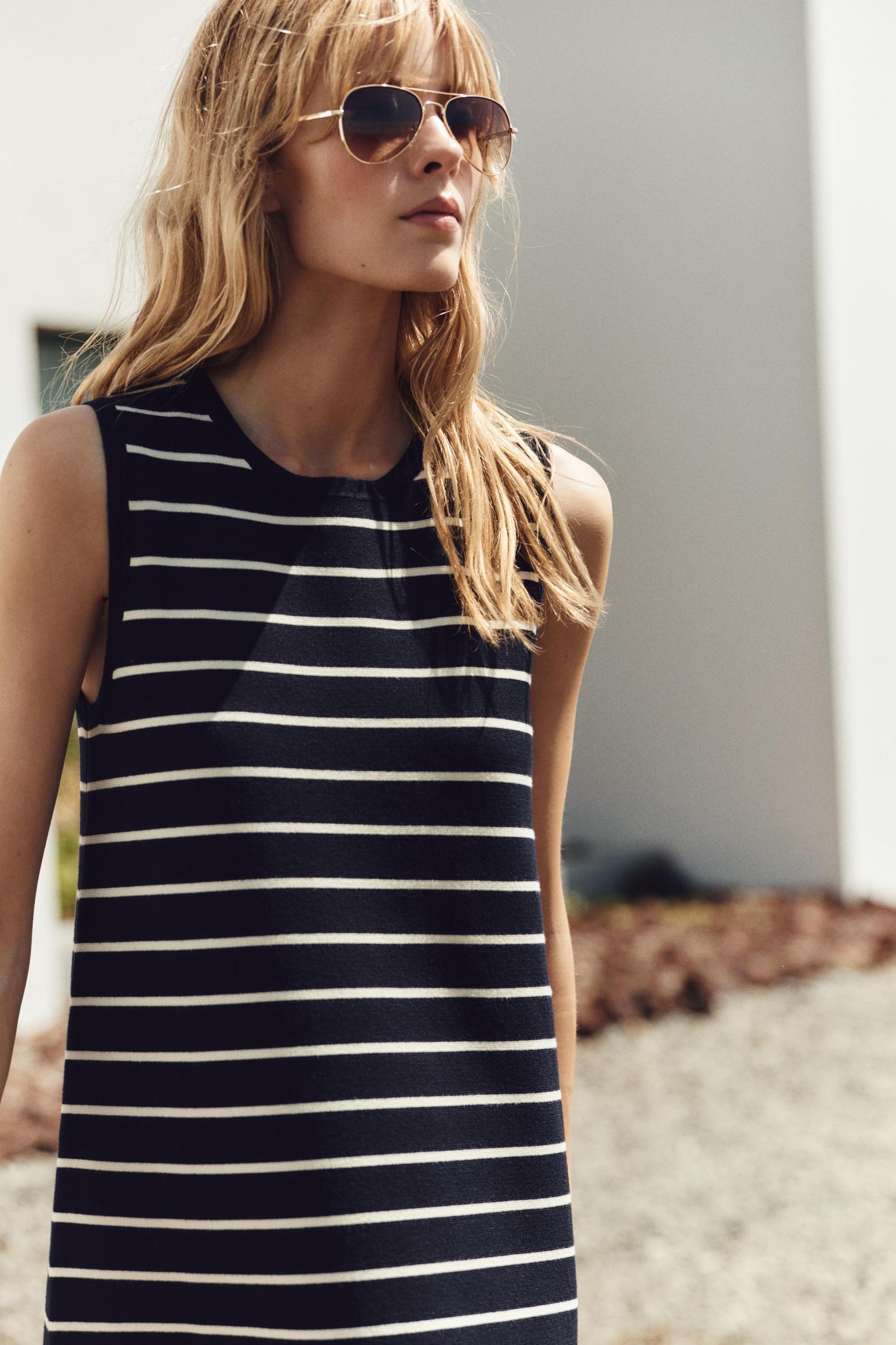 STRIPED KNIT MINI DRESS Product Image