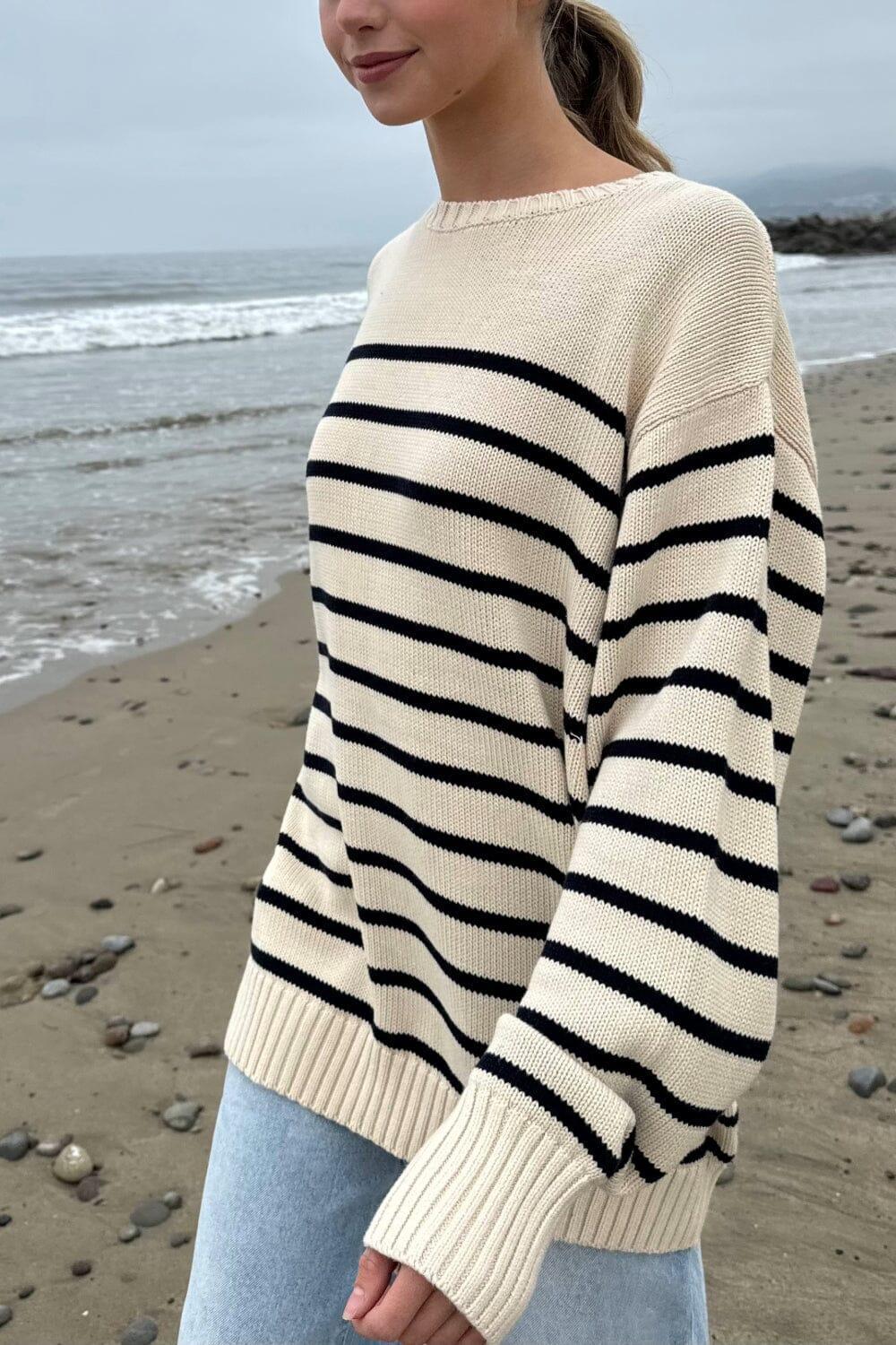 Brianna Cotton Thin Stripe Sweater Product Image