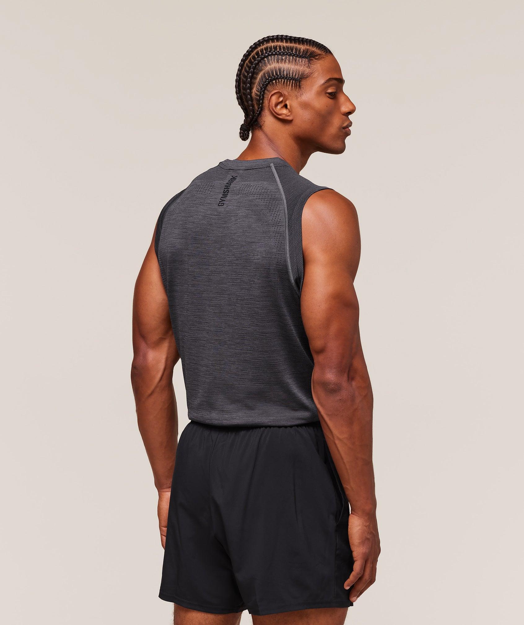 Gymshark Versatile Seamless Tank - Dark Grey/Black Male Product Image