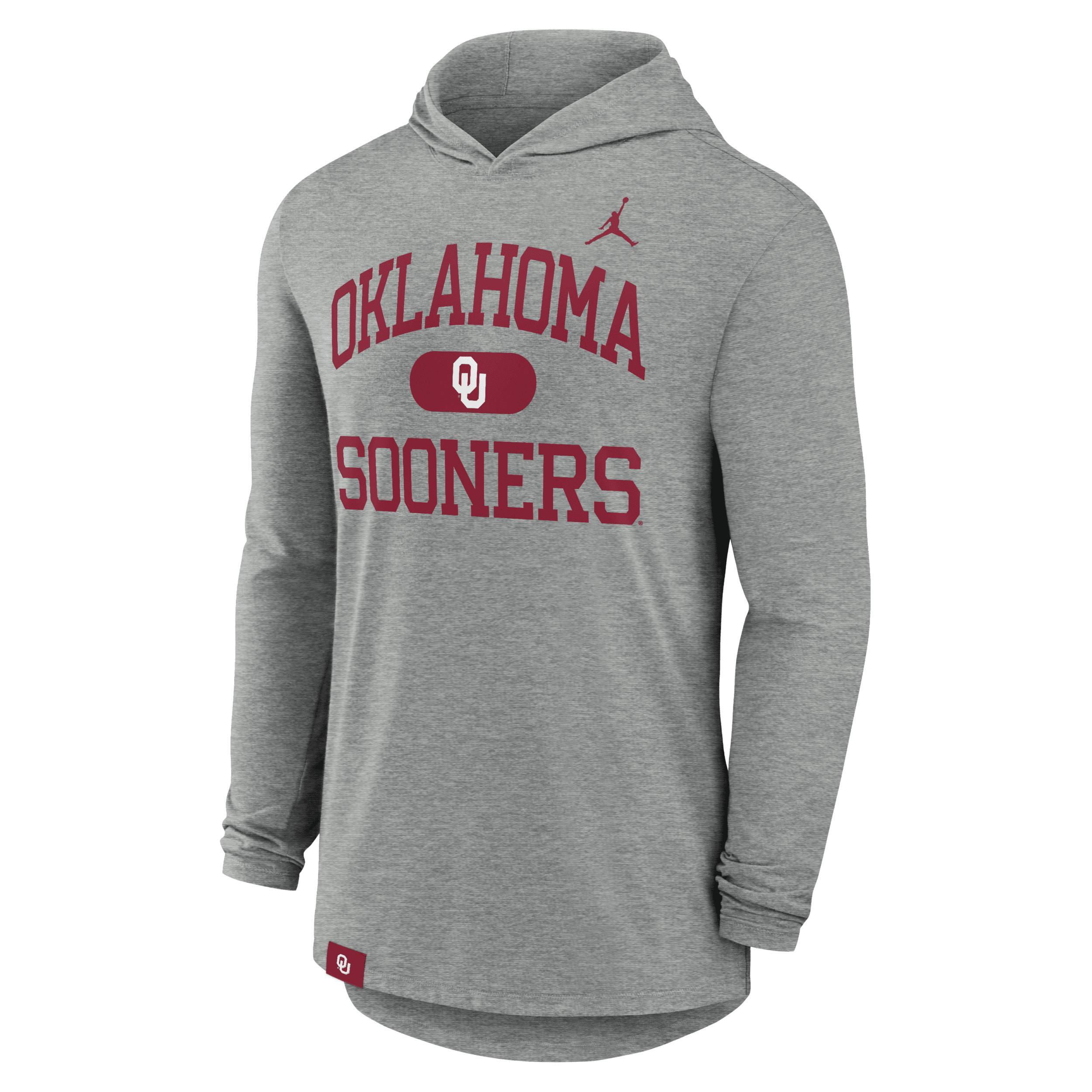 Men's Oklahoma Sooners Blitz Jordan Dri-FIT College Long-Sleeve Hooded T-Shirt Product Image