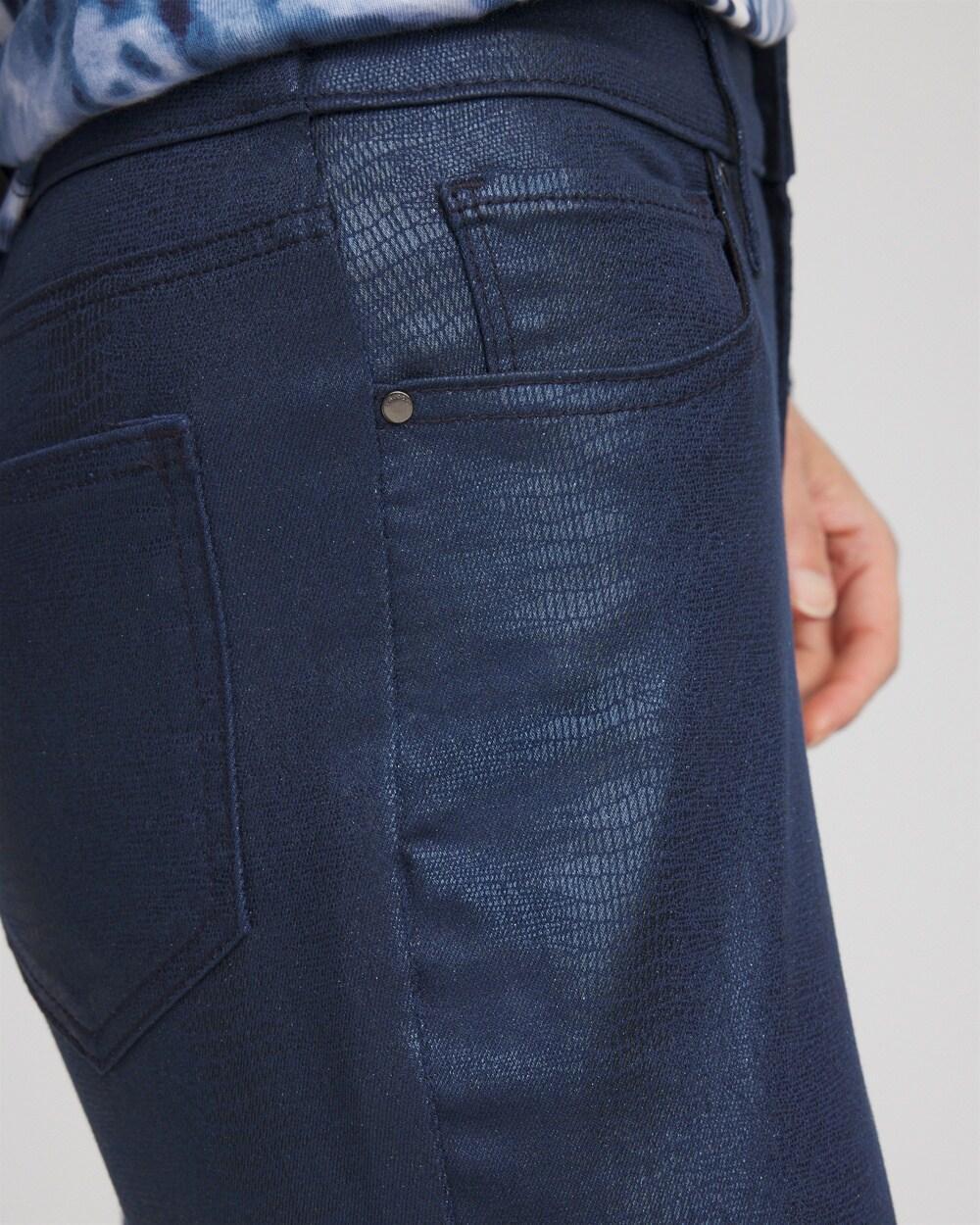 Girlfriend Coated Animal Print Jeans Product Image