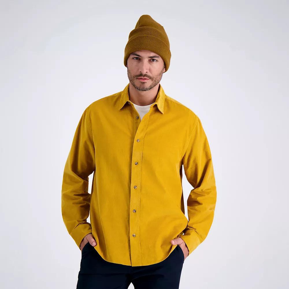 Men's Haggar® Long Sleeve Casual Cotton Corduroy Shirt, Size: Small, Medium Blue Product Image