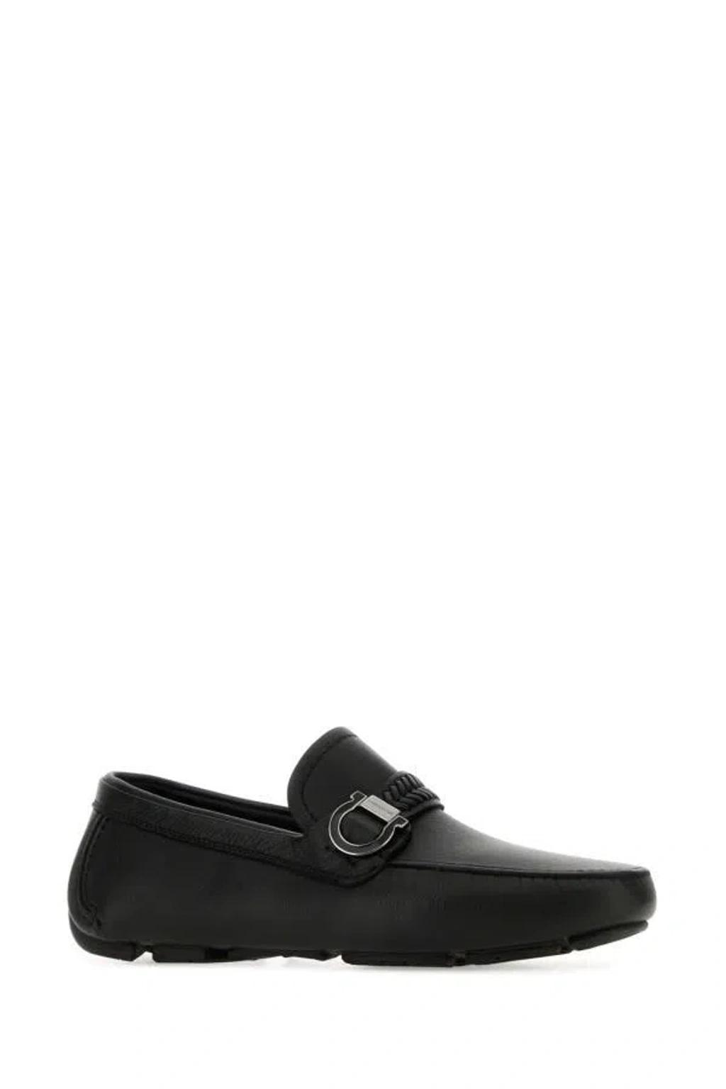 Womens Leather Square-Toe Loafers Product Image