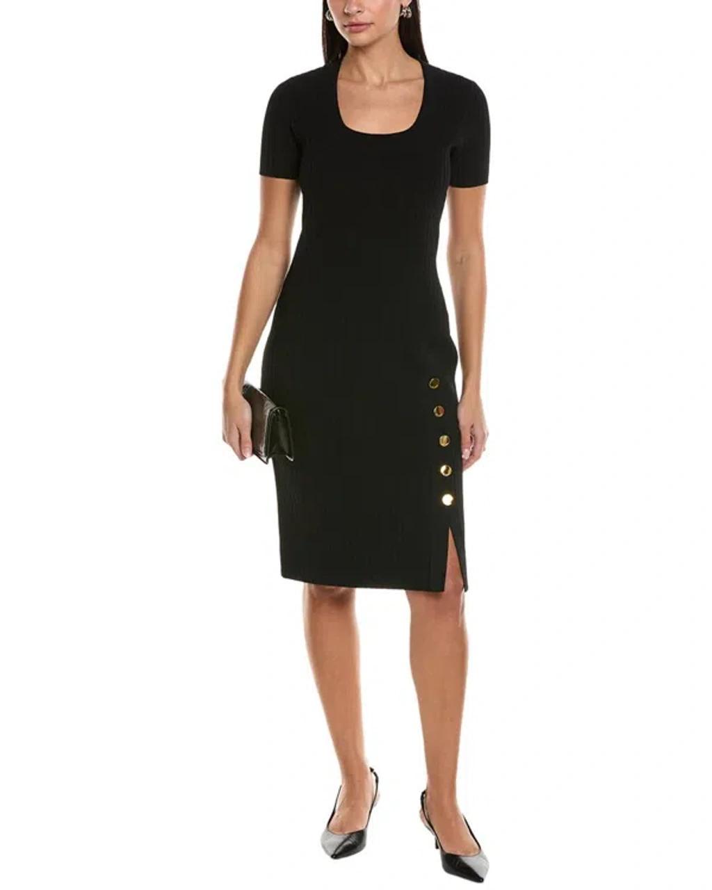ST JOHN Stretch Crepe Sheath Dress In Blue Product Image