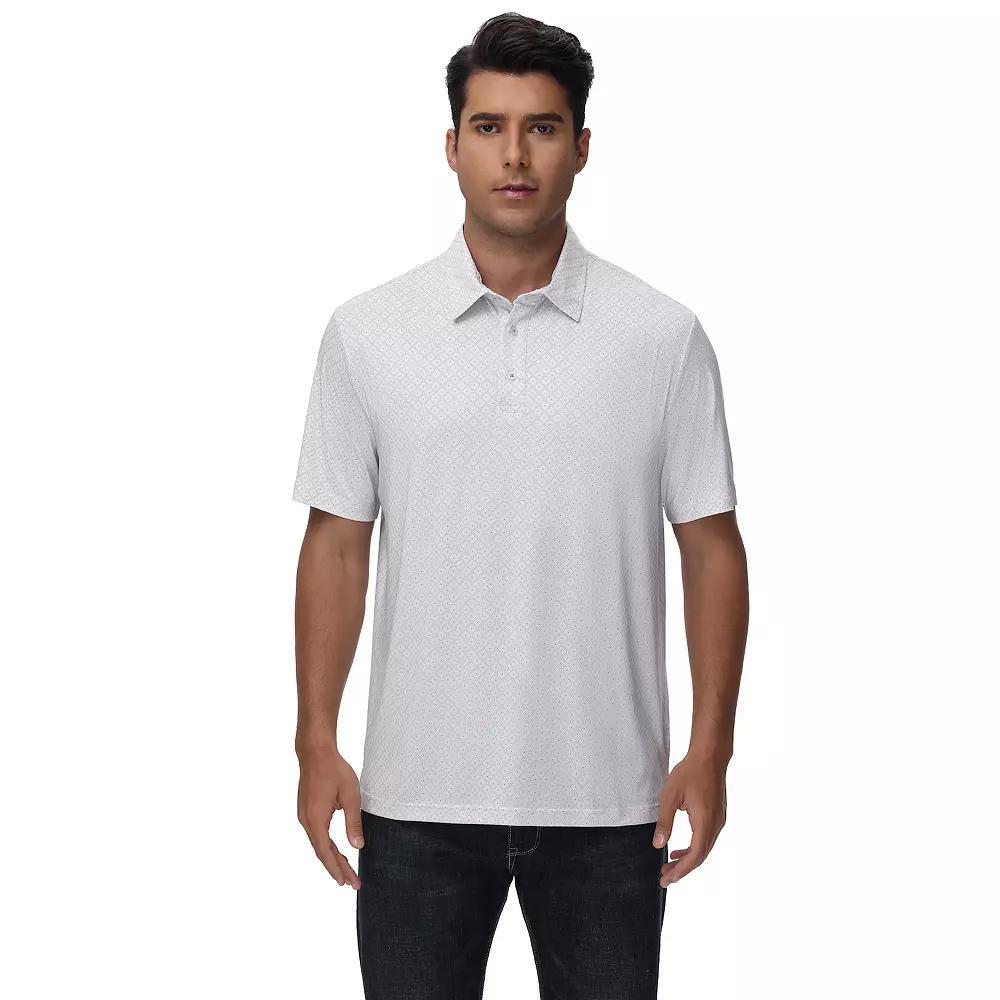Men's Thomas Sterling Short Sleeve Polo Shirt, Size: Large, White Grey Product Image