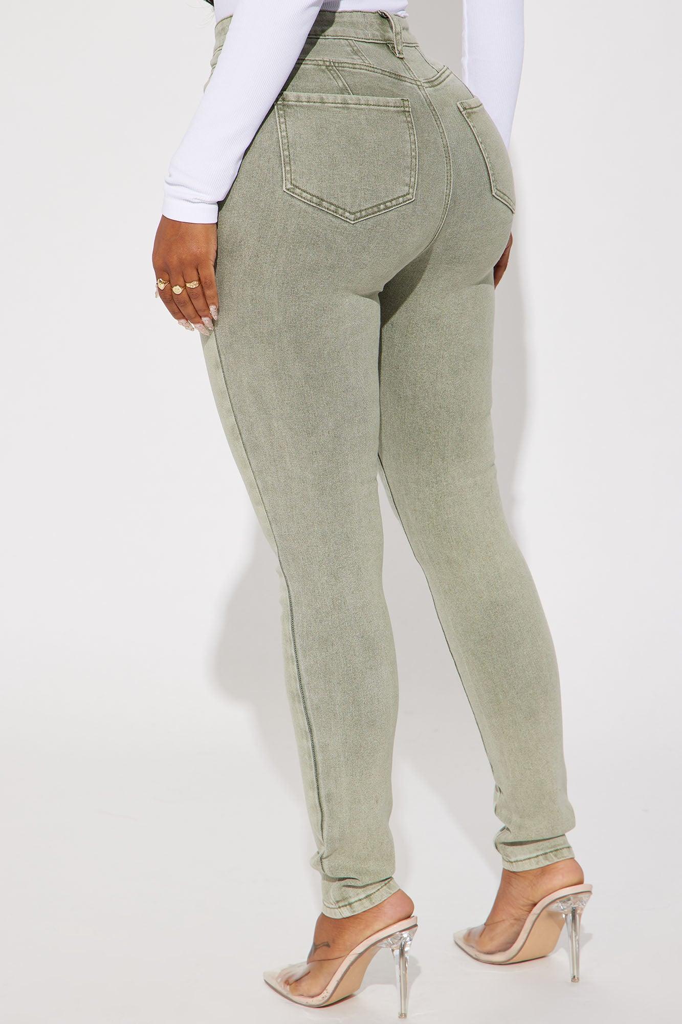 Shape Up Sculpting Stretch Skinny Jeans - Green Product Image