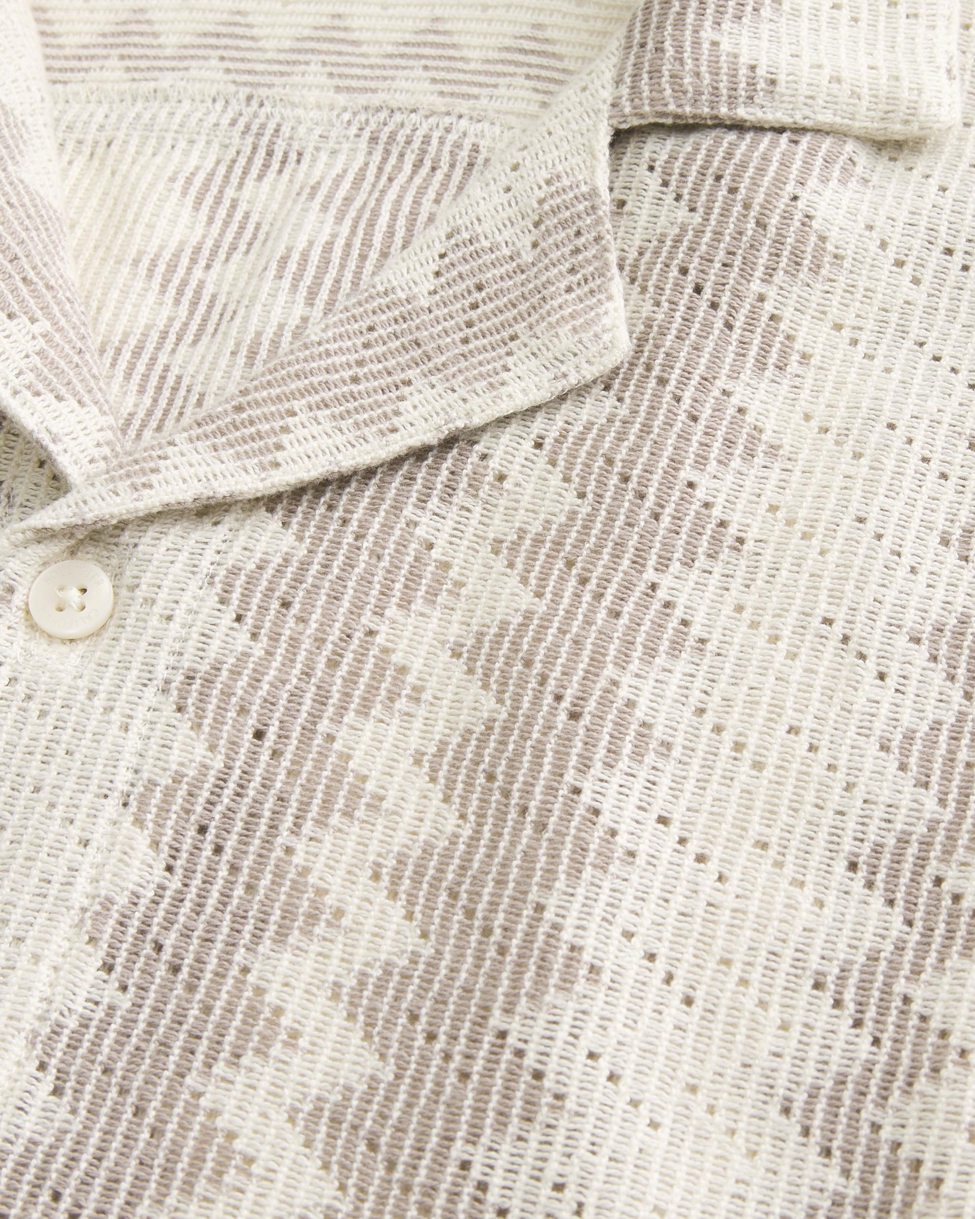 Short-Sleeve Crochet-Style Shirt Product Image
