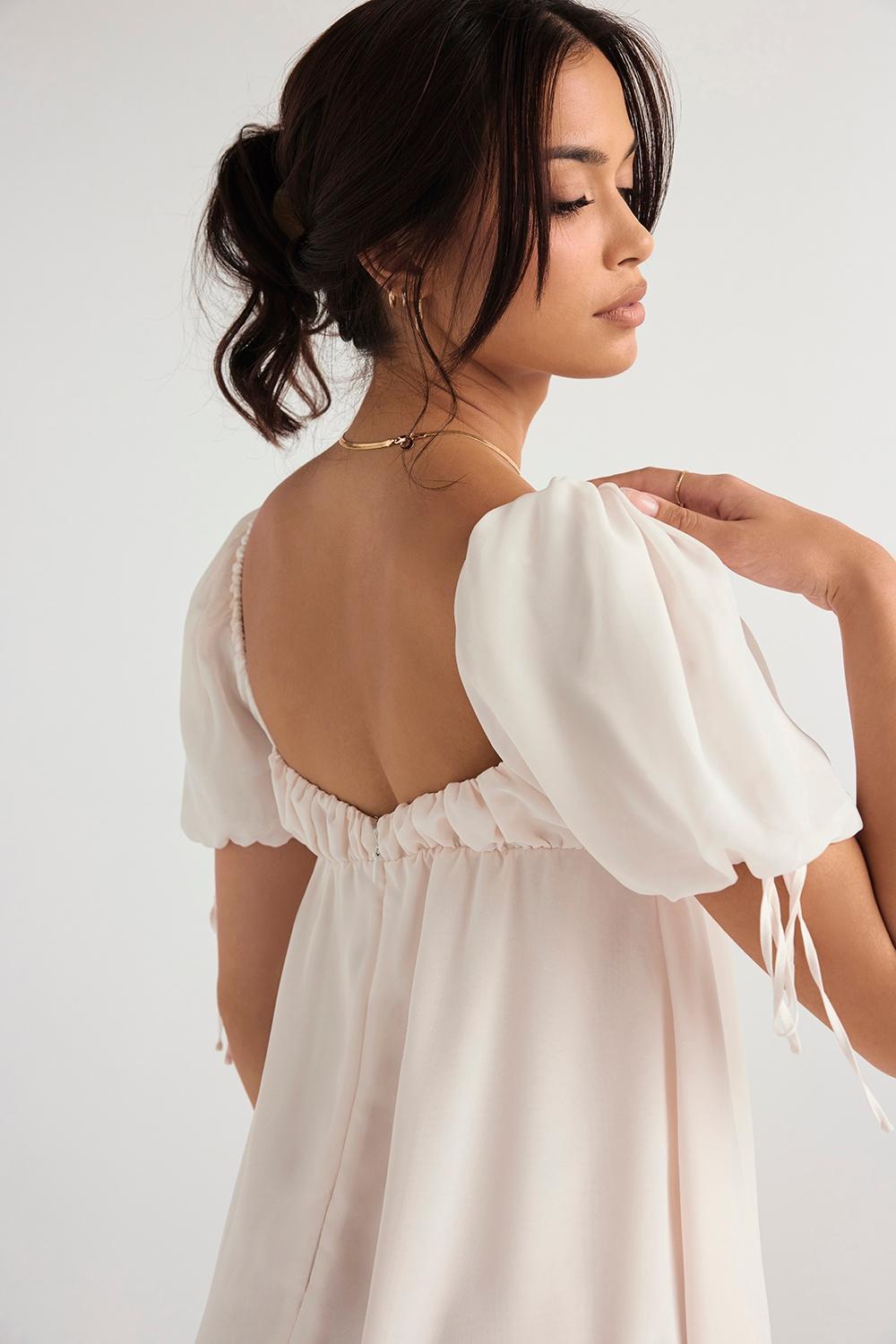 Princess Ivory Georgette Mini Dress Product Image