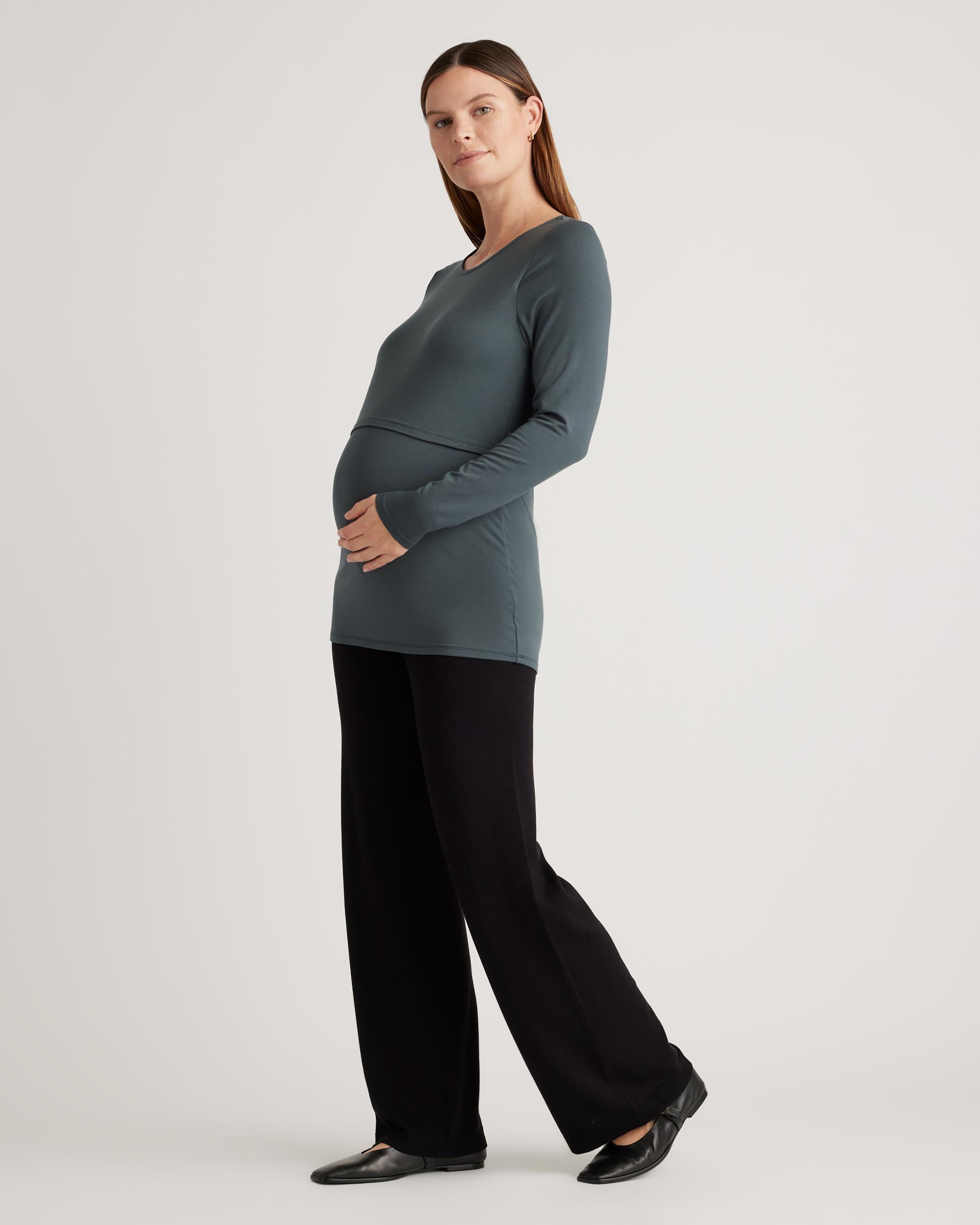 Quince | Women's Tencel Jersey Maternity & Nursing Long Sleeve Relaxed Fit T-Shirt 2-Pack Lenzing Modal Product Image