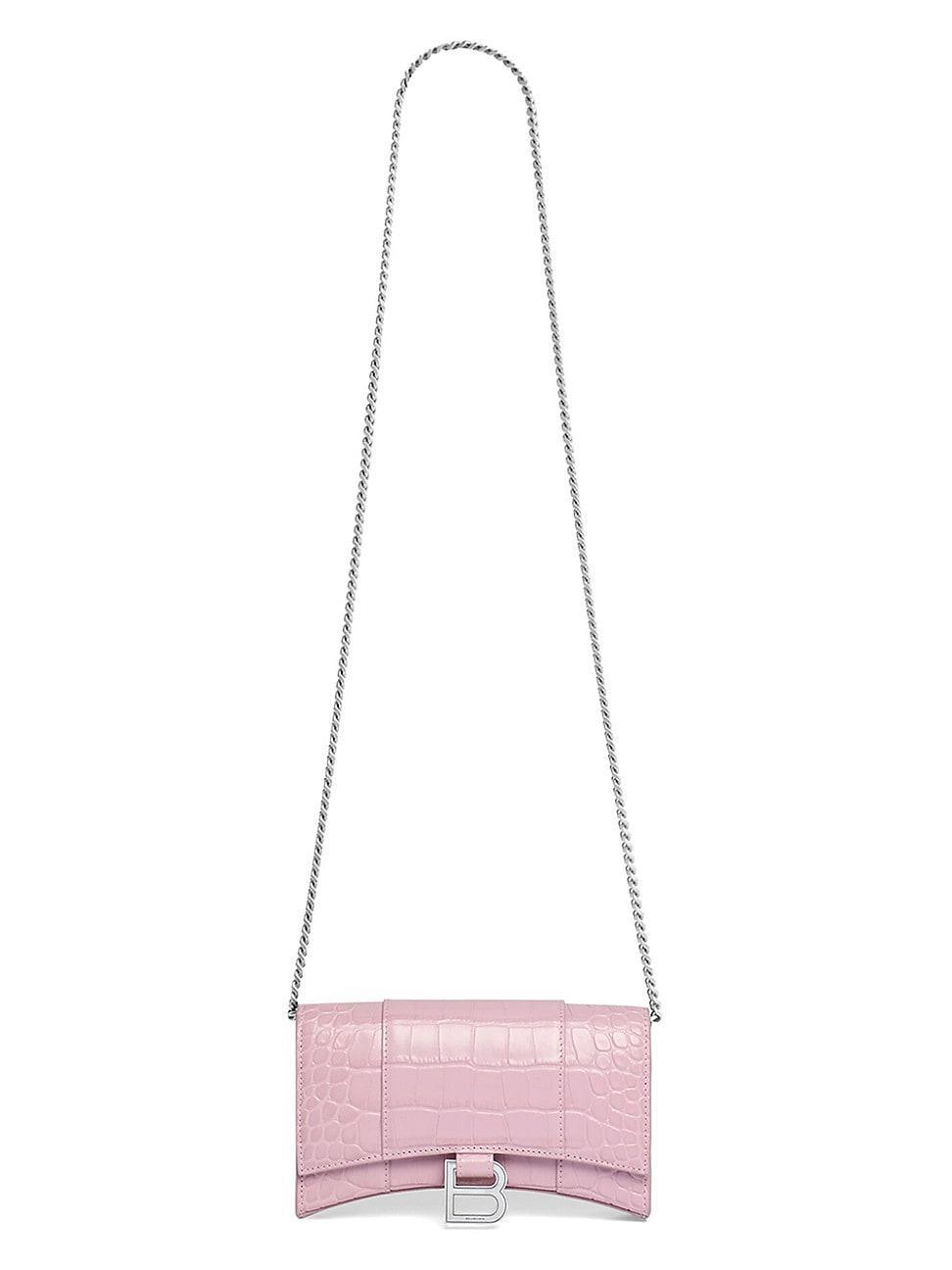 Womens Hourglass Wallet with Chain Crocodile Embossed Product Image