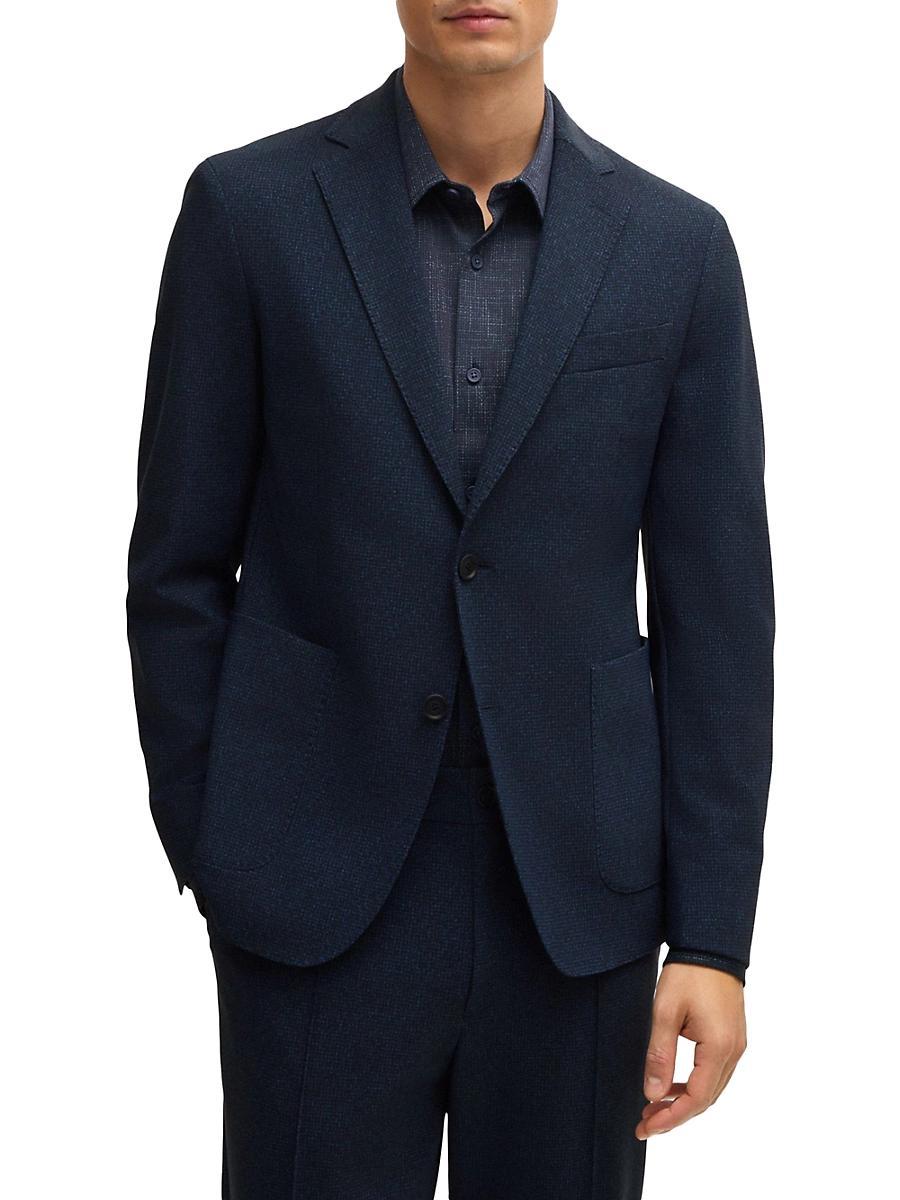 Mens Slim-Fit Jacket in Micro-Patterned Performance-Stretch Fabric Product Image