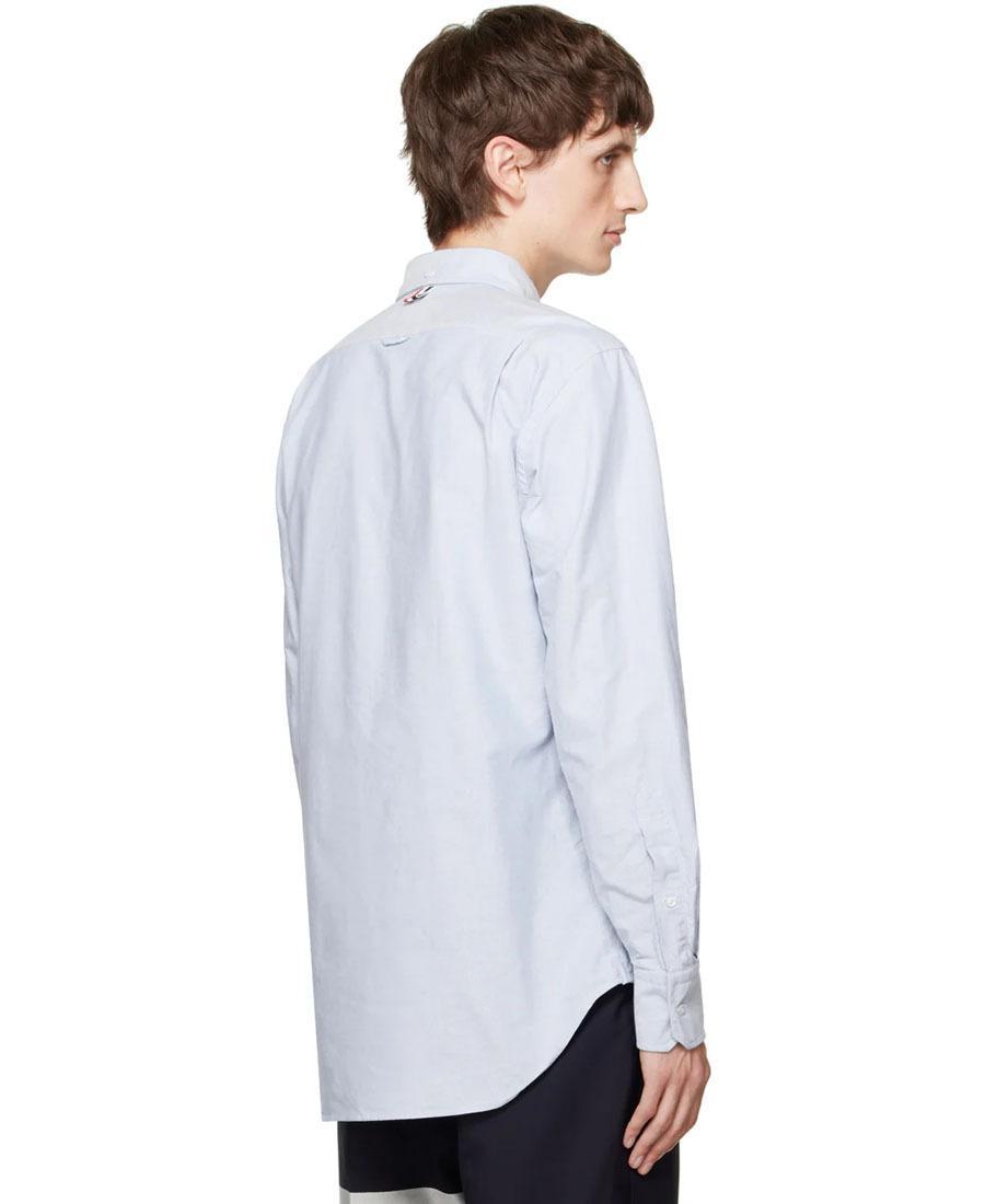 THOM BROWNE Classic Fit Cotton Button-down Shirt In Light Blue Product Image