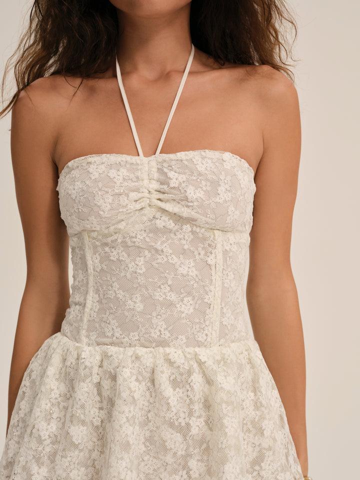 Ciao Lace Mini Dress — Ivory Product Image