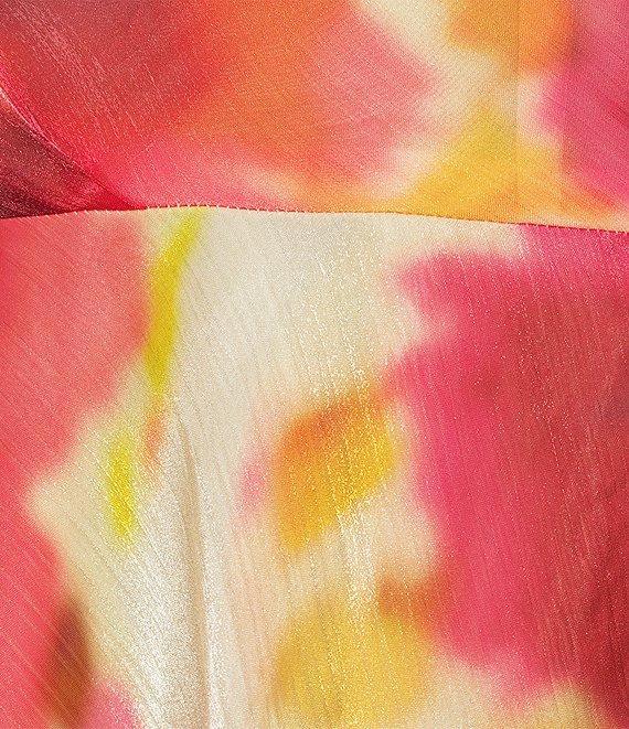Alex Marie Aria Floral One Shoulder Sleeveless Printed Chiffon Gown Product Image