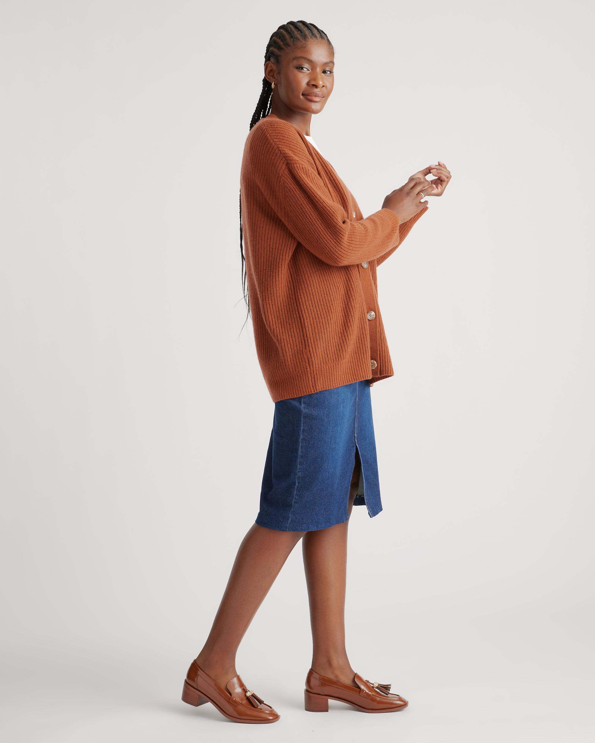 Quince | Women's Mongolian Spring Cashmere OverSized Boyfriend Cardigan Sweater Size XL Product Image