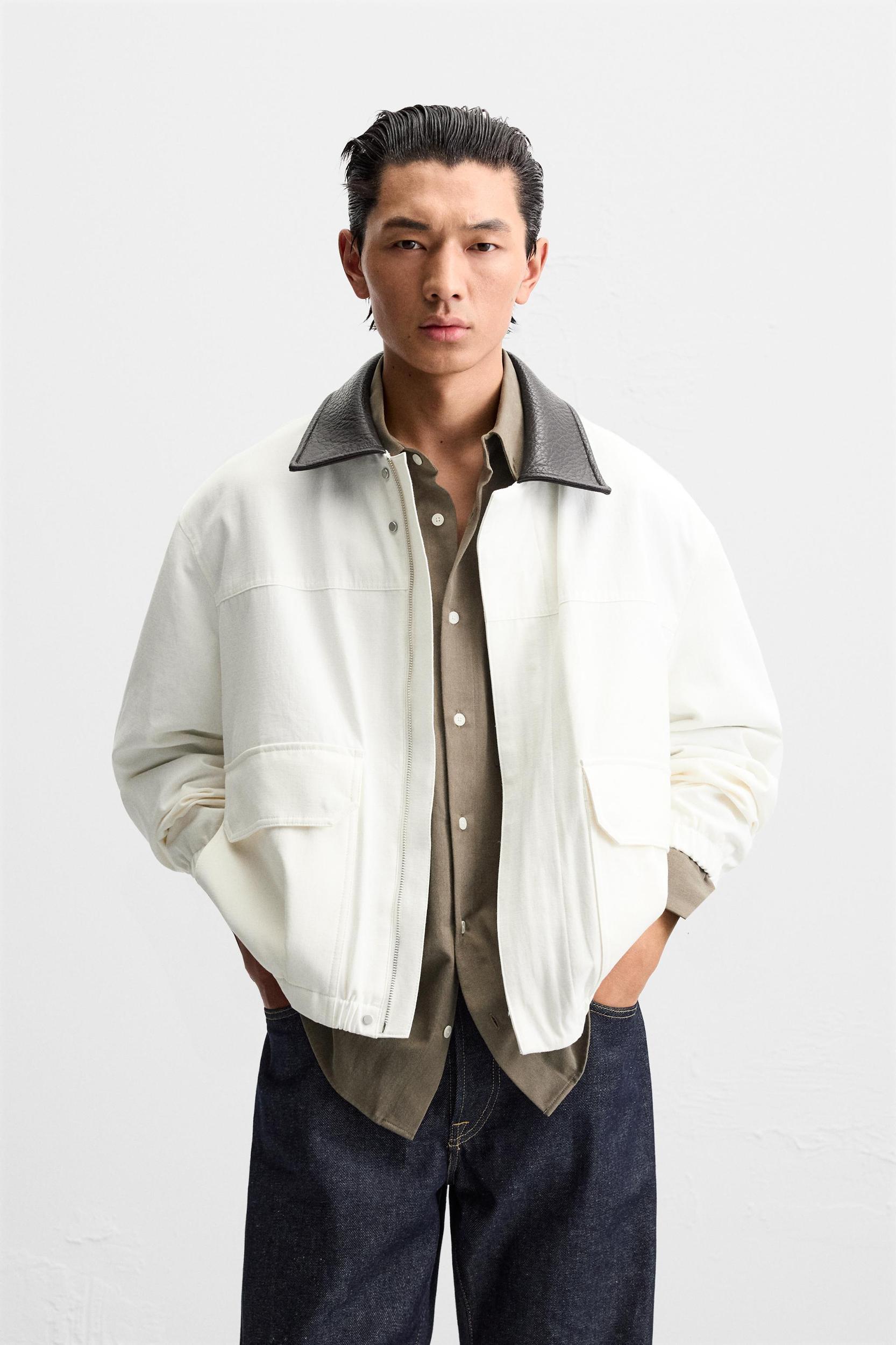 CONTRASTING COLLAR JACKET Product Image