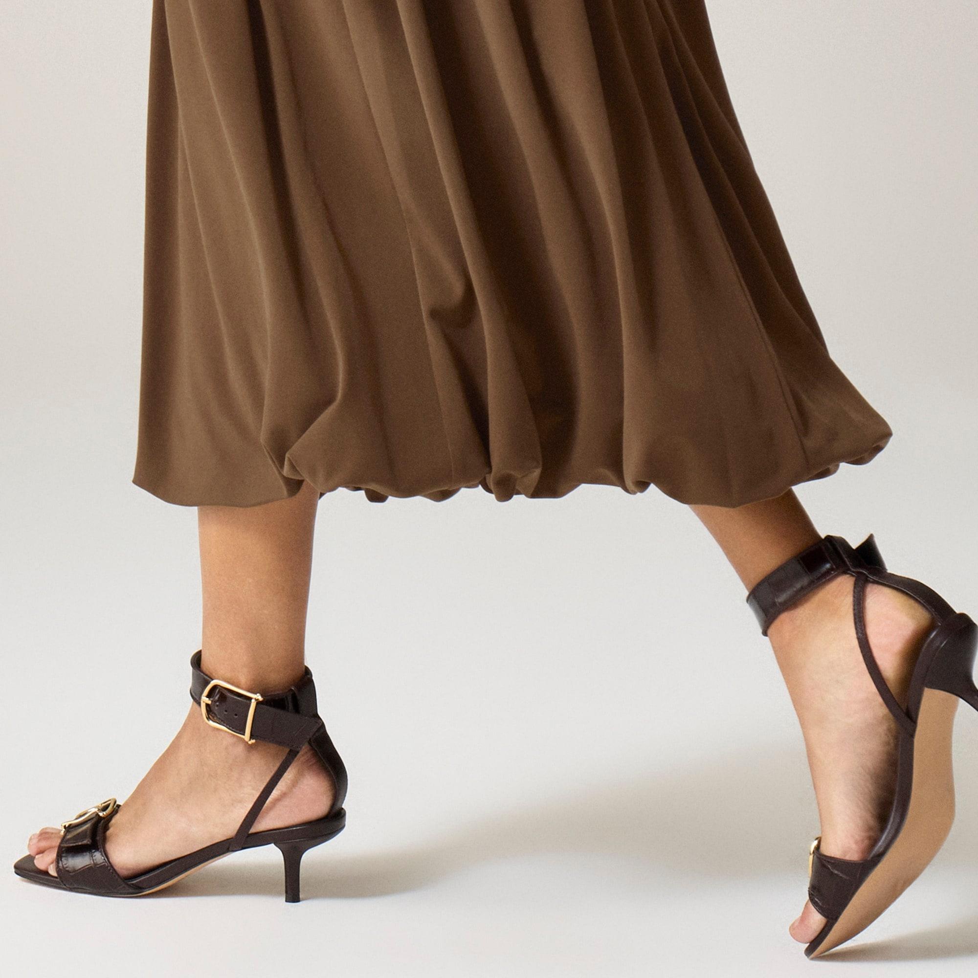 Ruched drop-waist bubble dress in matte jersey Product Image