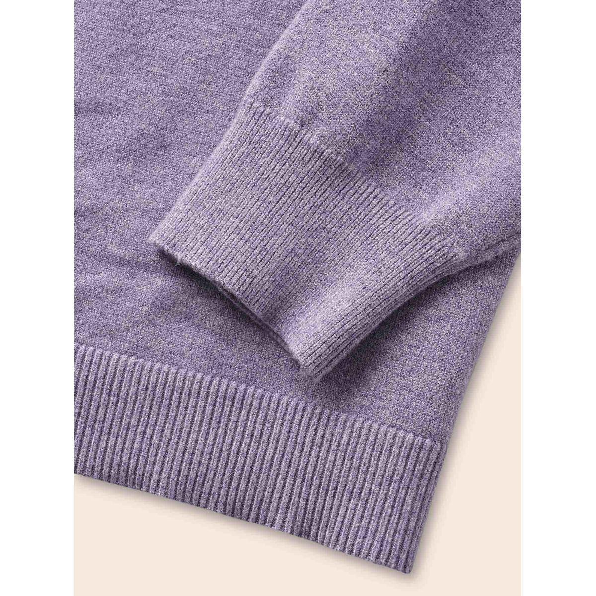Plus Size Round Neck Solid Cut Out Pullover Mauve Women Casual Long Sleeve Round Neck Everyday Pullovers BloomChic 10/M Product Image