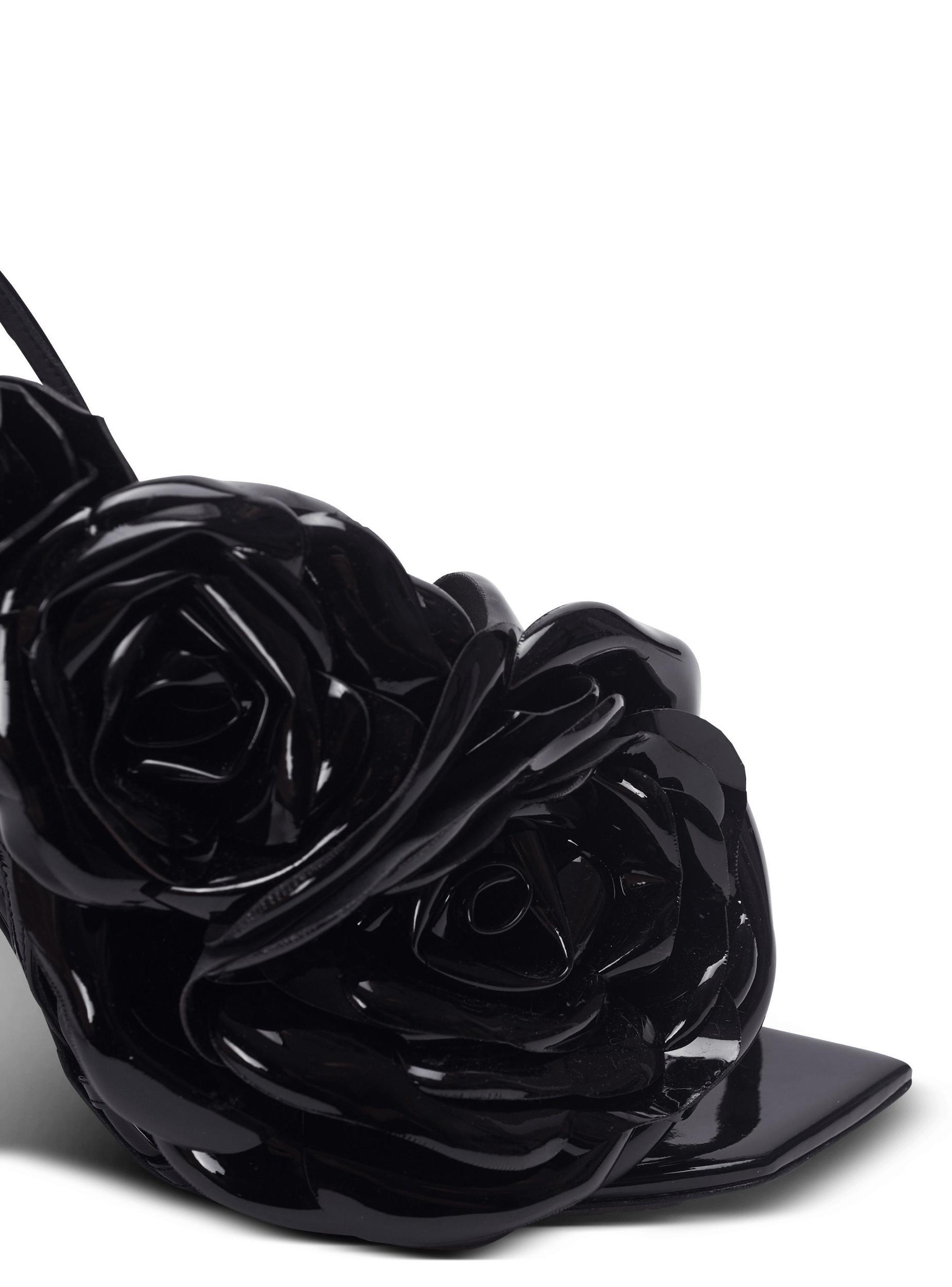 Patent leather Eden sandals with flowers Product Image