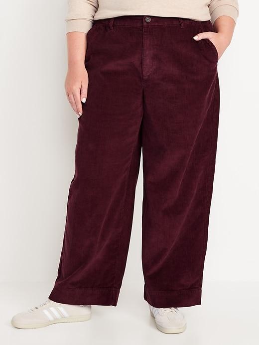 High-Waisted Corduroy Wide-Leg Pants Product Image