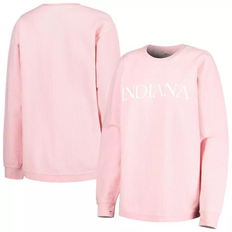 Womens Pressbox Indiana Hoosiers Comfy Cord Bar Print Pullover Sweatshirt Product Image
