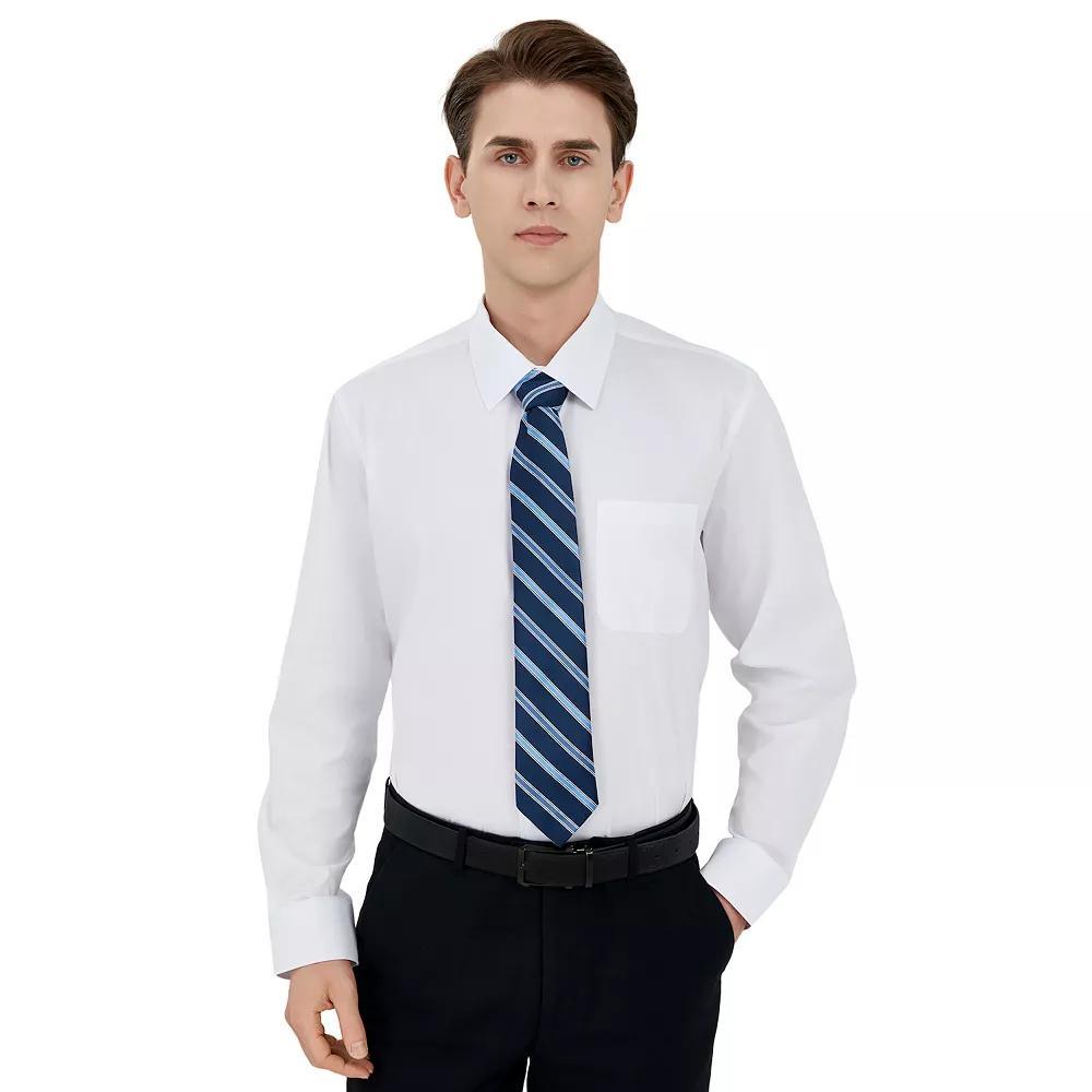 Men's Bespoke Classic-Fit Dress Shirt & Tie Set, Size: Medium-32/33, White Product Image