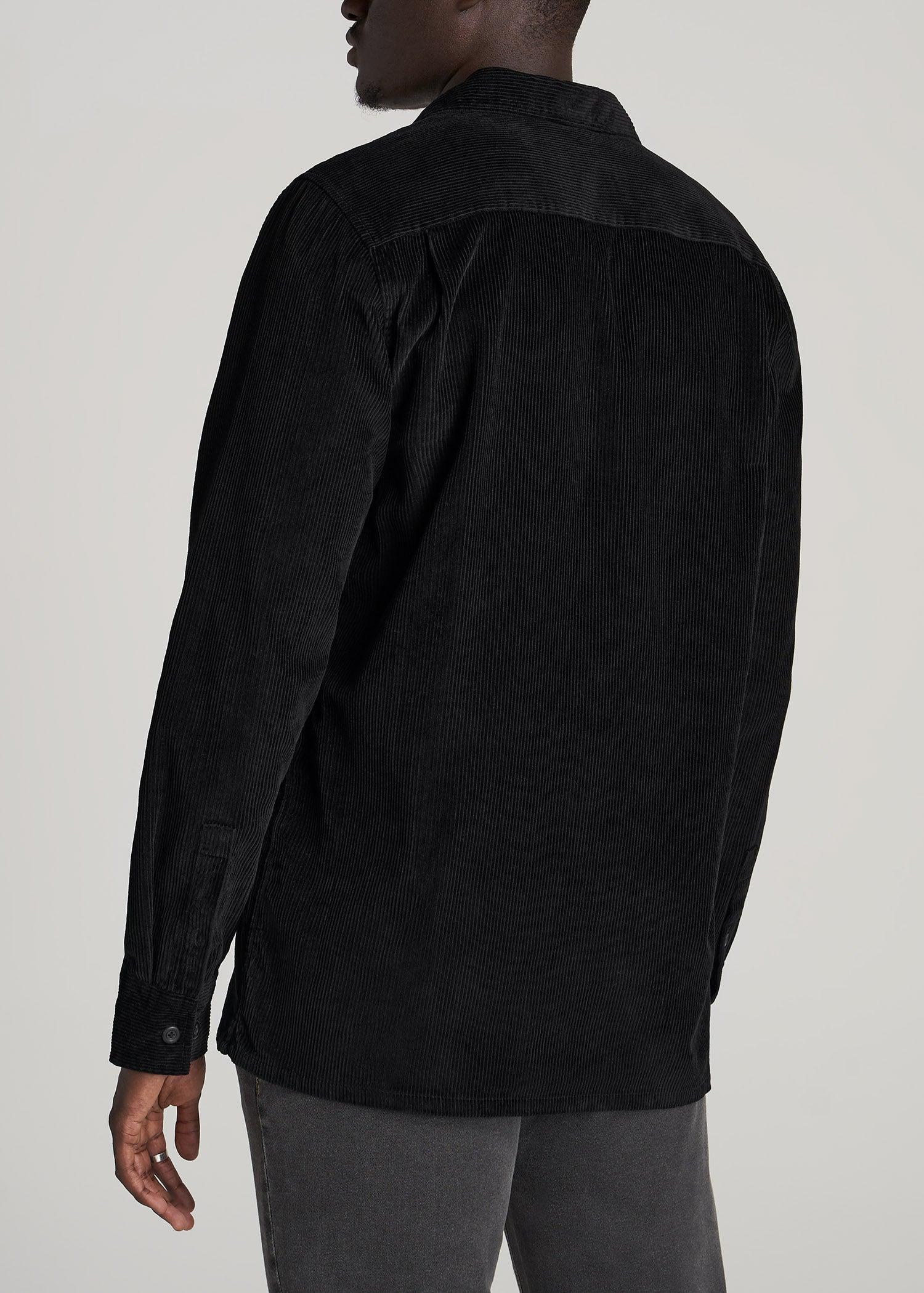 LJ&S Corduroy Overshirt for Tall Men in Black Product Image