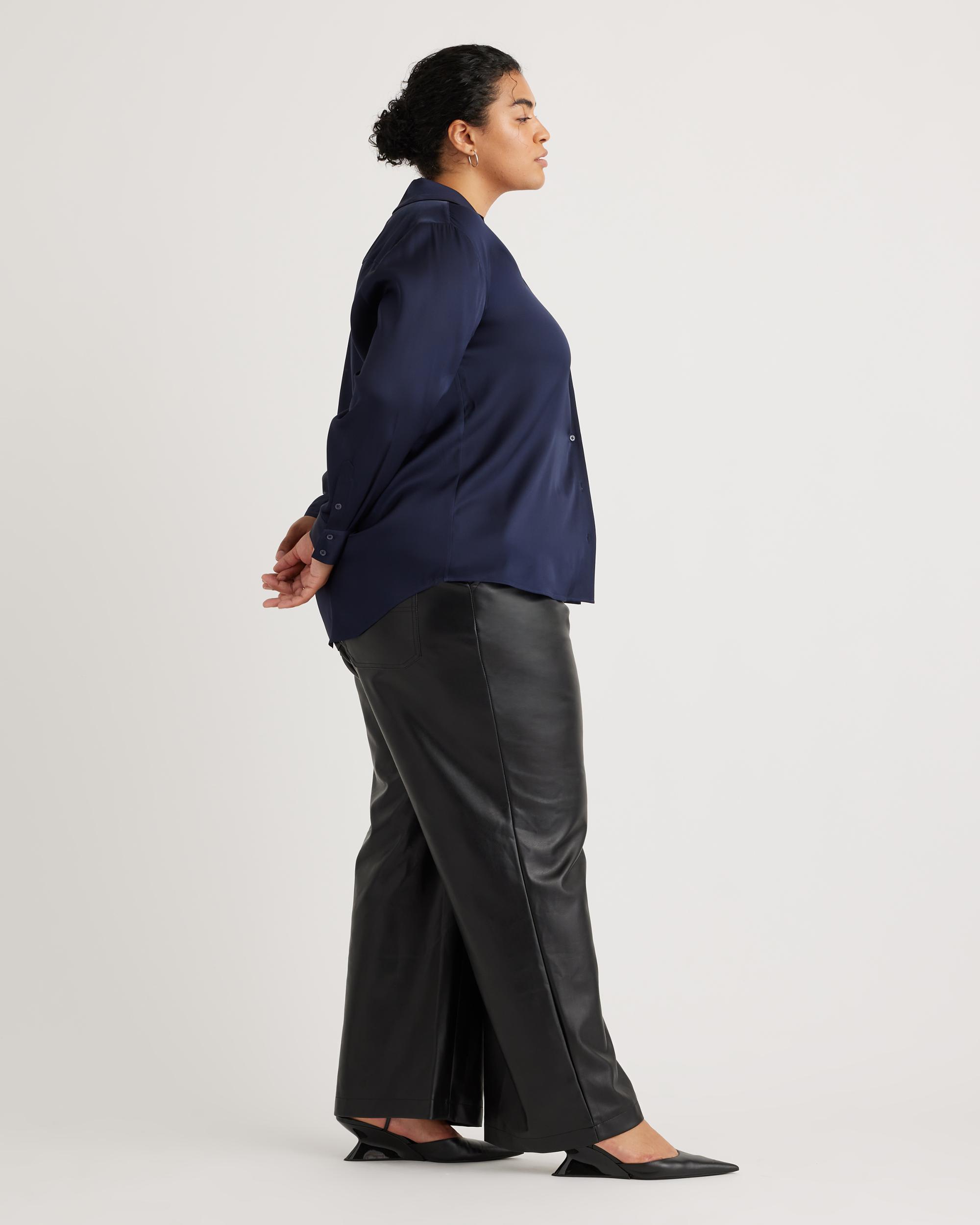 Quince | Women's Washable Stretch Silk Notch Collar Blouse Product Image