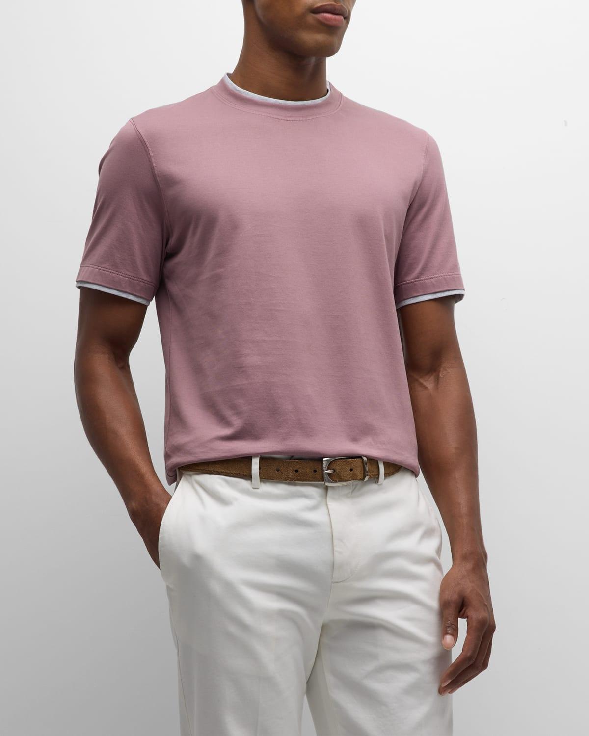Men's Cotton T-Shirt with Tipping Product Image