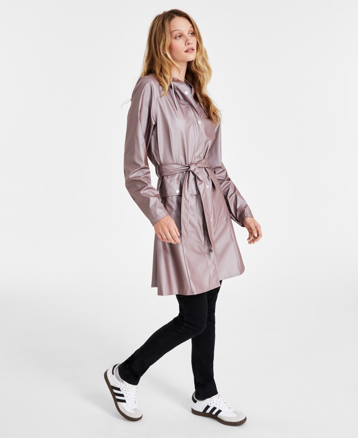Curve Belted Trench Coat with Drawstring Hood Product Image