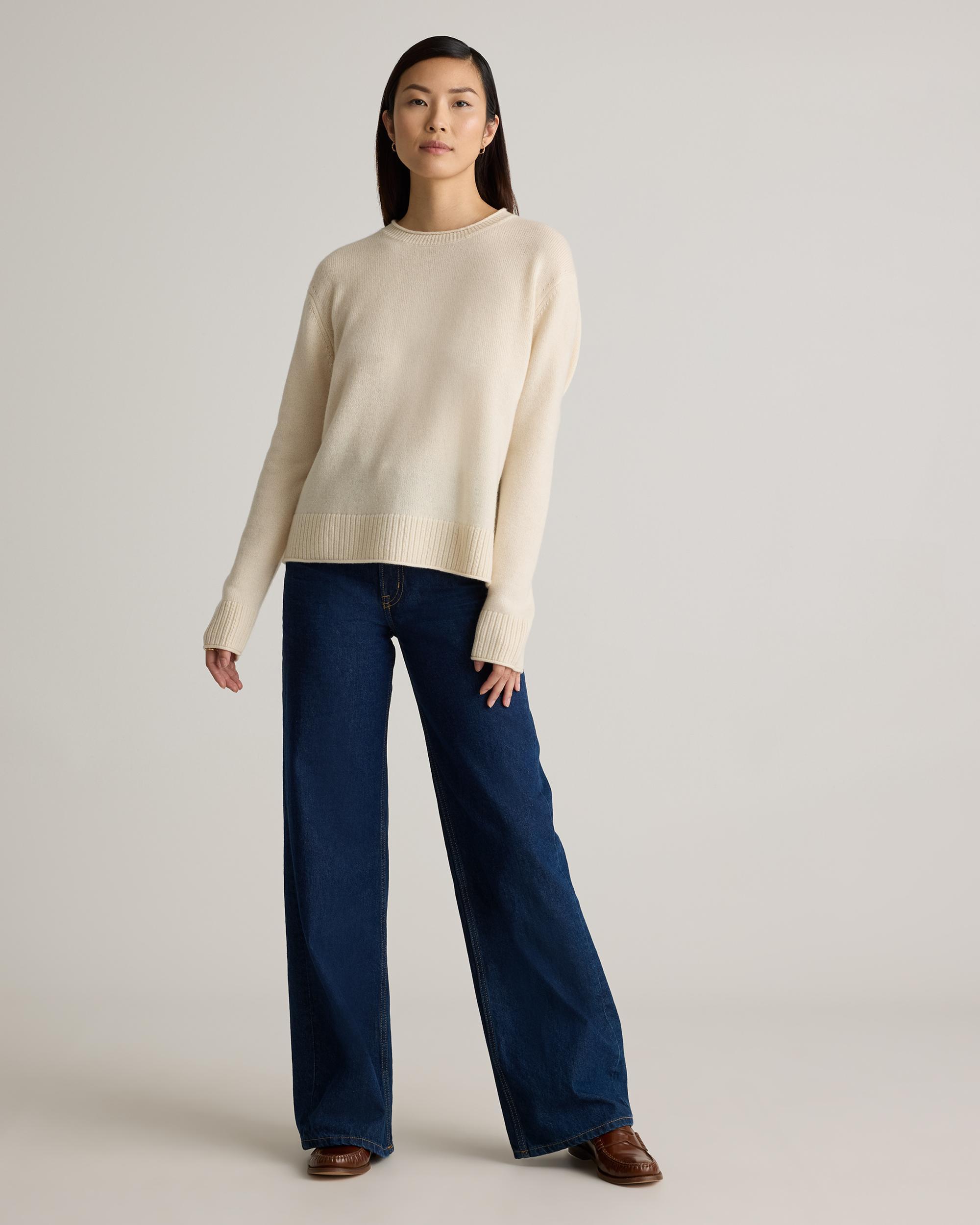 Quince | Women's Mongolian Cashmere Boxy Crewneck Sweater Size XS Product Image