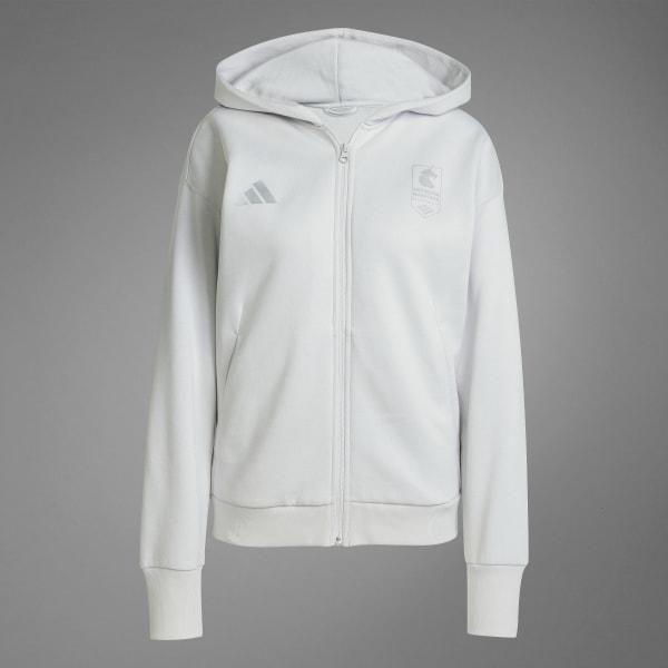 adidas Boston Marathon SS25 Full-Zip Hoodie Dash Grey S Womens Product Image