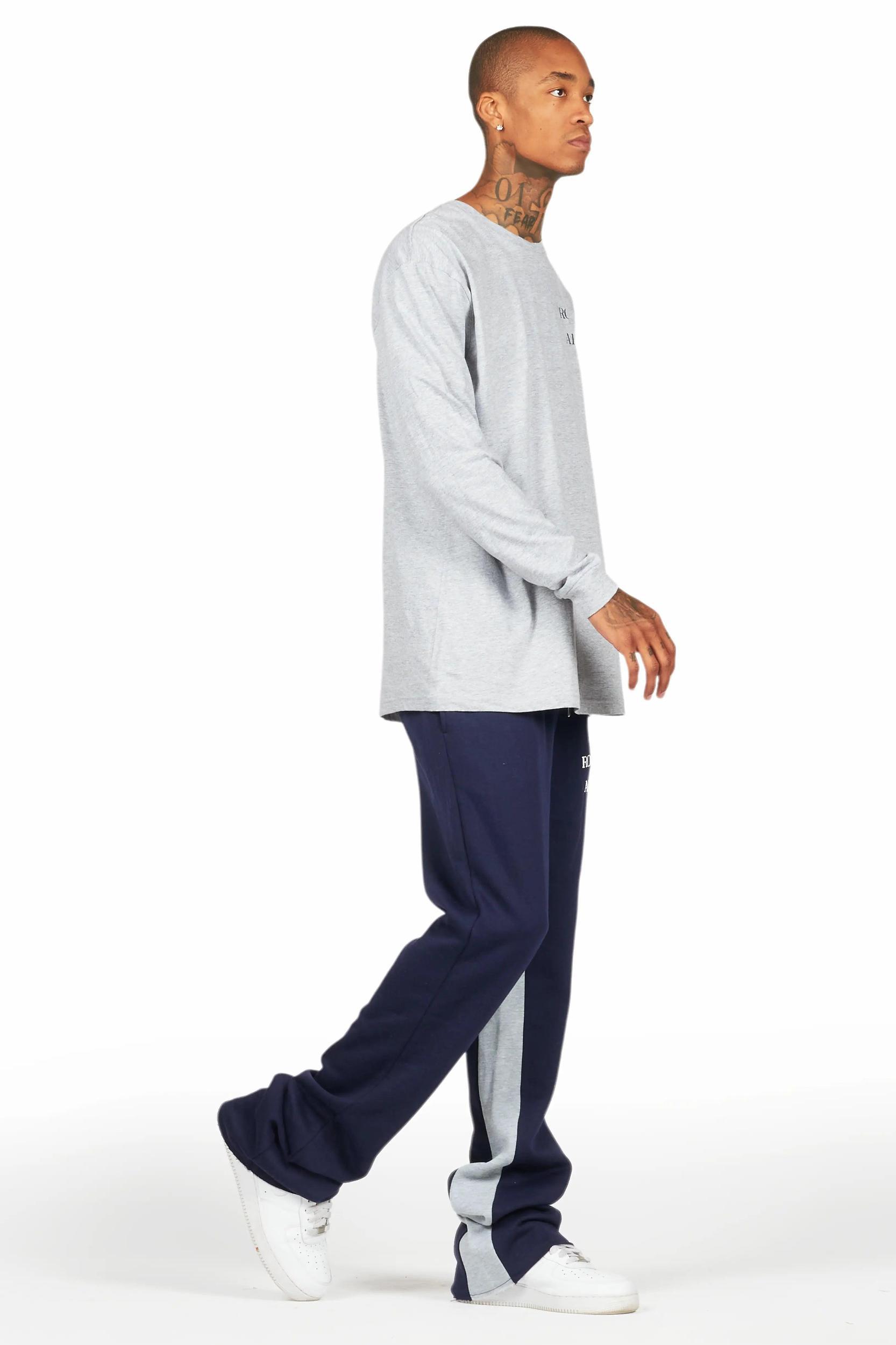 Briggs Heather Grey Long Sleeve T-Shirt/Baggy Pant Set Male Product Image