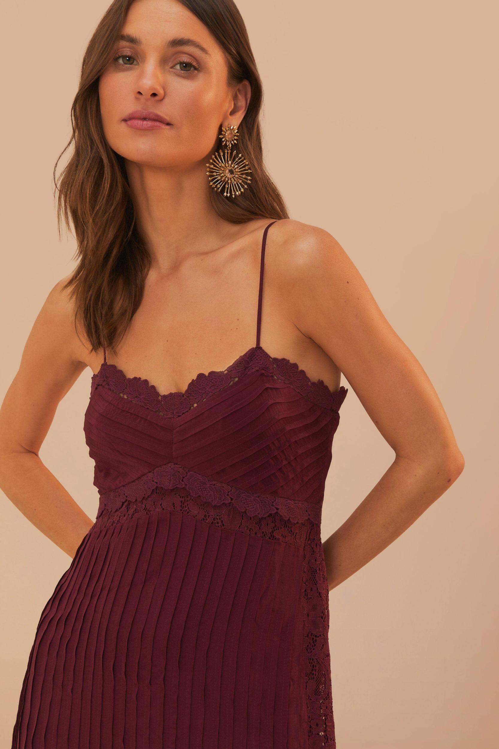 Purple Lace Sleeveless Midi Dress, PURPLE / XL Product Image