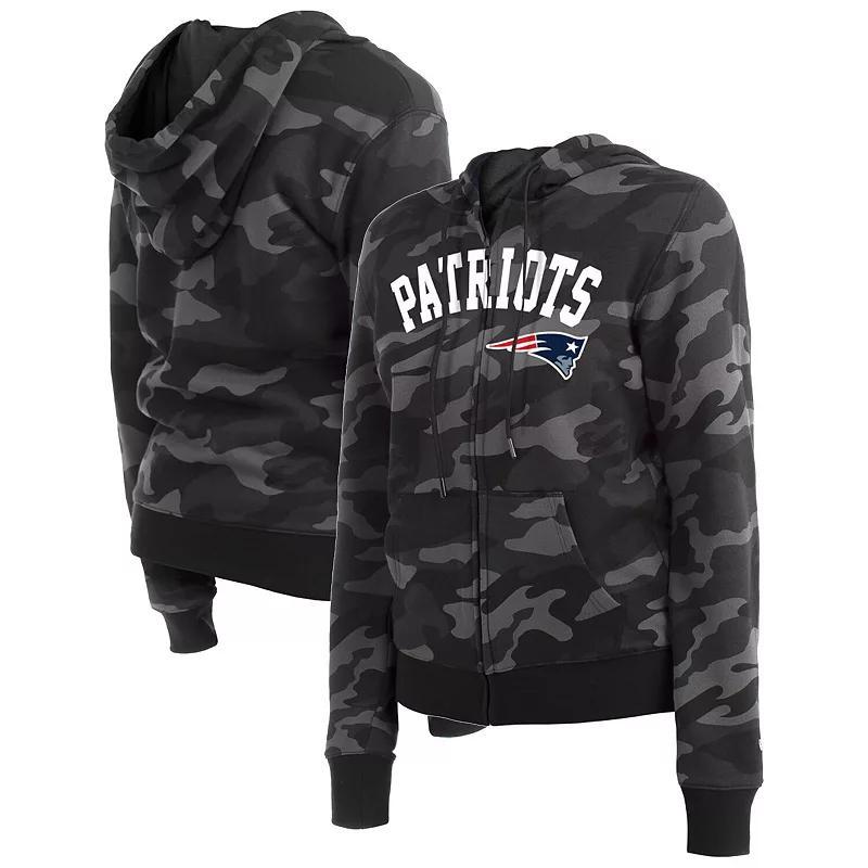 Women's New Era  Black New England Patriots Camo Full-Zip Hoodie, Size: Small Product Image