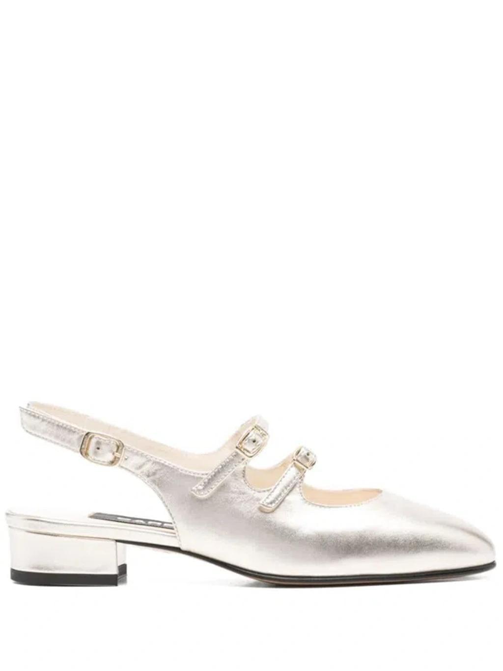 CAREL PARIS Peche Metallic Leather Pumps In Gold Product Image