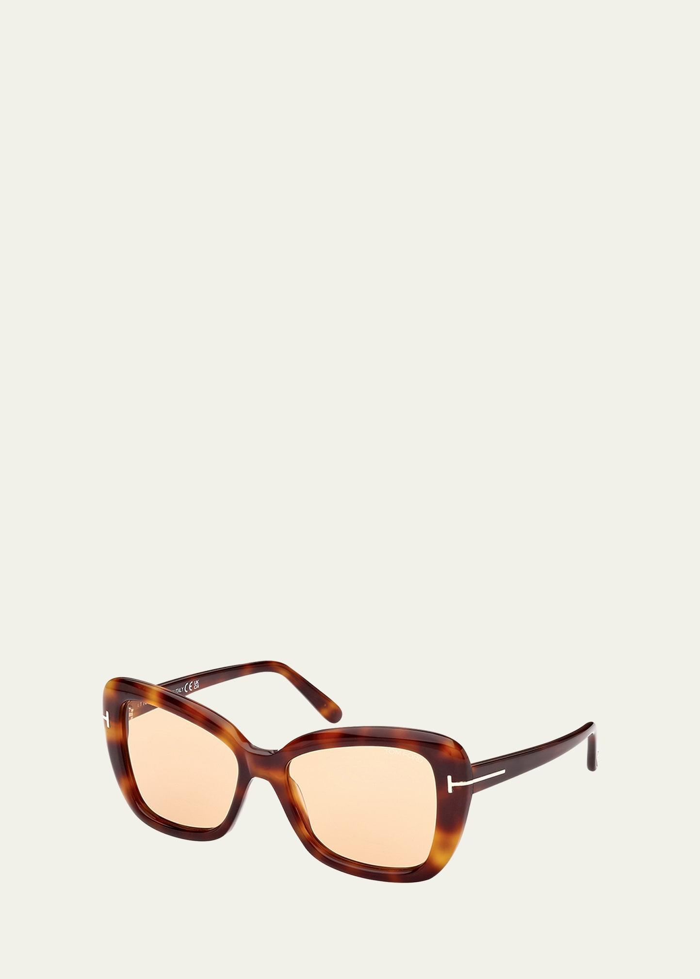 Maeve Havana Acetate Butterfly Sunglasses Product Image