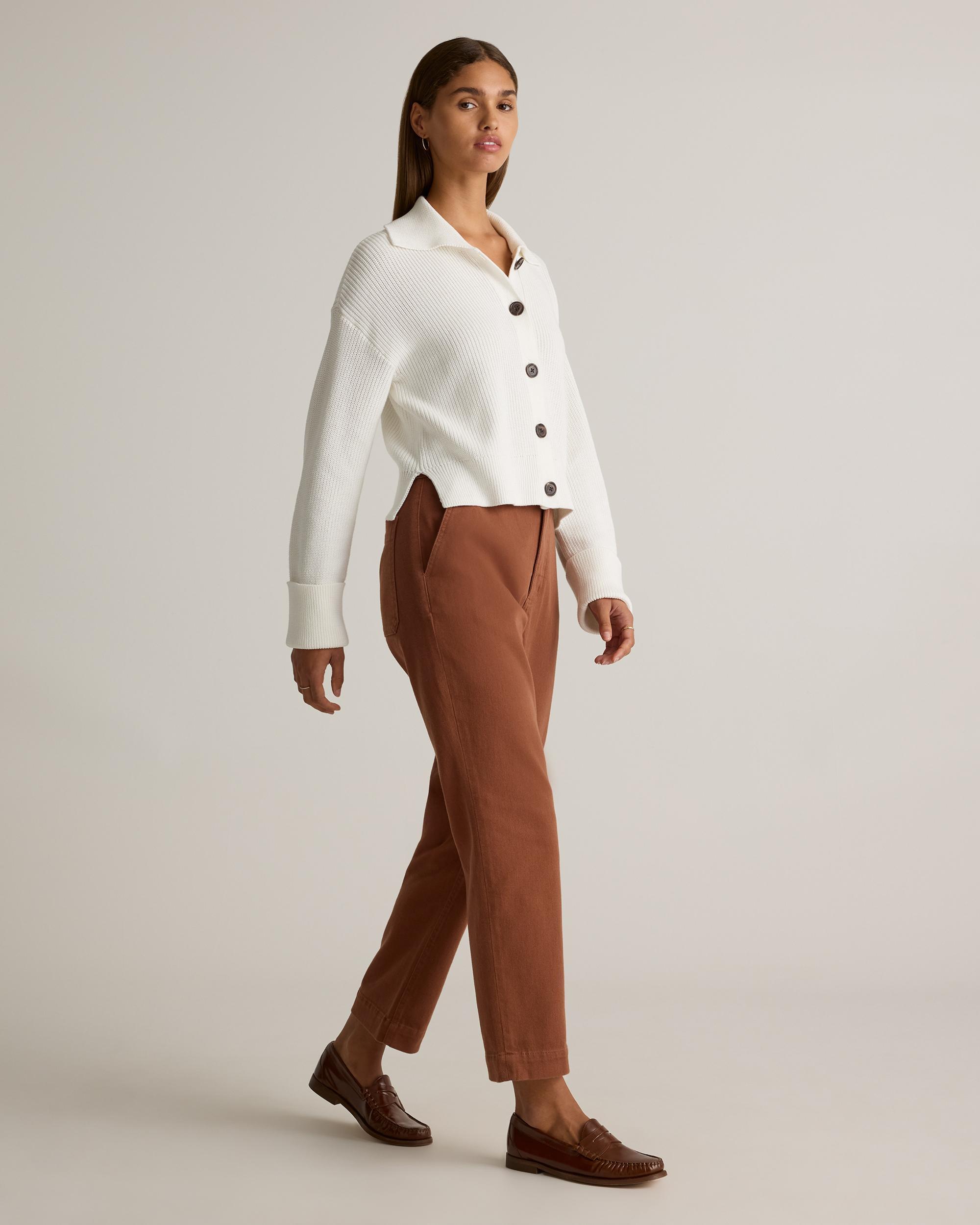 Quince | Women's Fisherman Collared Cardigan Sweater Size XS, Organic Cotton Product Image