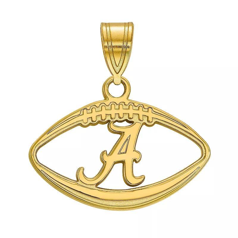 LogoArt 14k Gold over Silver Alabama Crimson Tide Football Pendant, Womens 14k Gold Plated Product Image