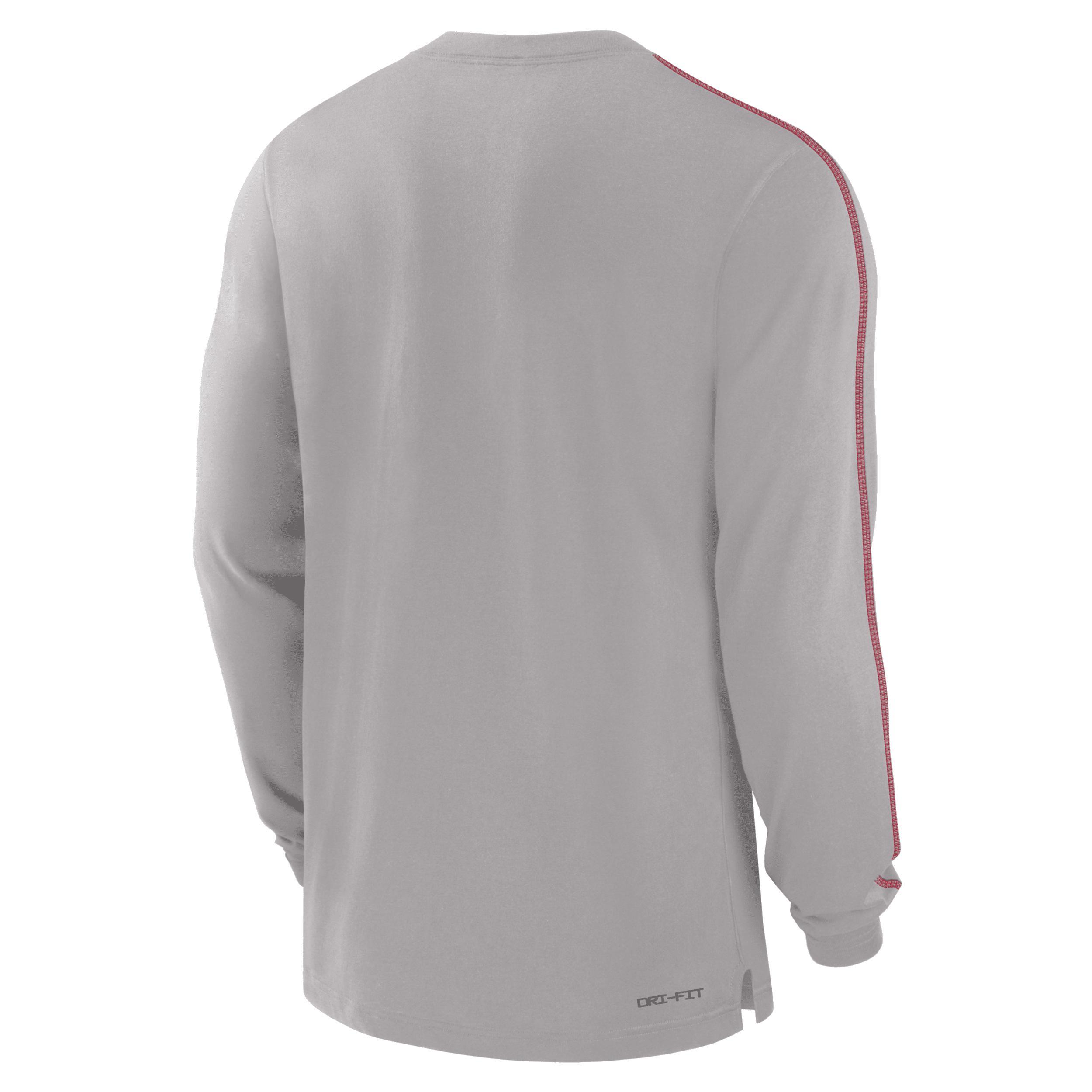 Men's Nike Gray Ohio State Buckeyes 2024 Sideline Player Tri-Blend Performance Long Sleeve T-Shirt, Size: Small, Grey Product Image
