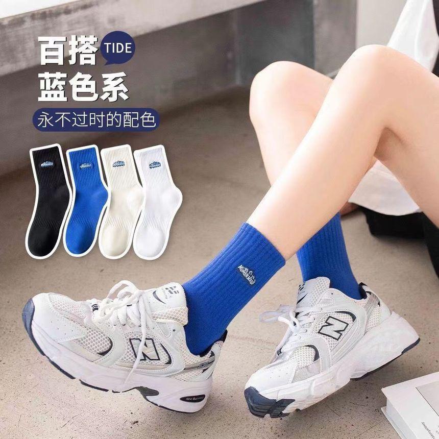 Mountain Letter Embroidered Socks Product Image