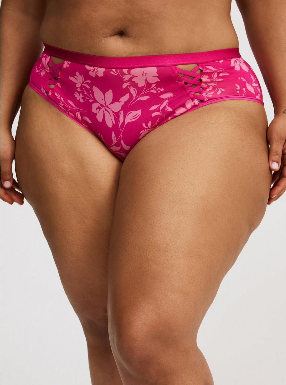 Microfiber Lattice Cutout Mid Rise Hipster Panty Product Image