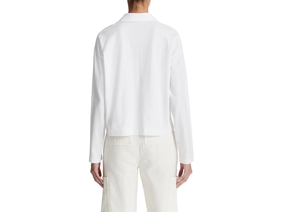 Vince Easy Long Sleeve Polo (Optic ) Women's Clothing Product Image